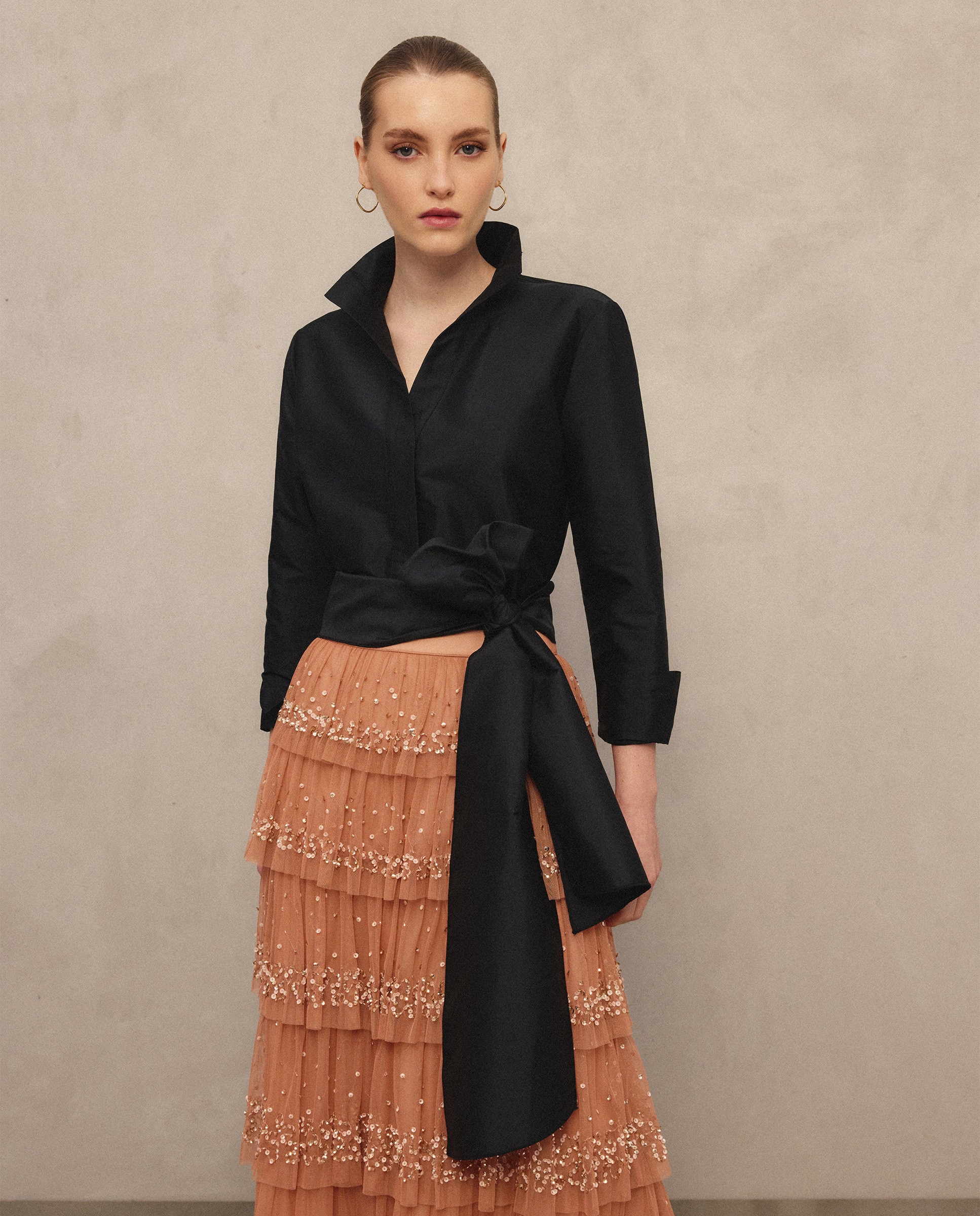 Imagem 0 de Blusa de Tafetá com Manga 3/4