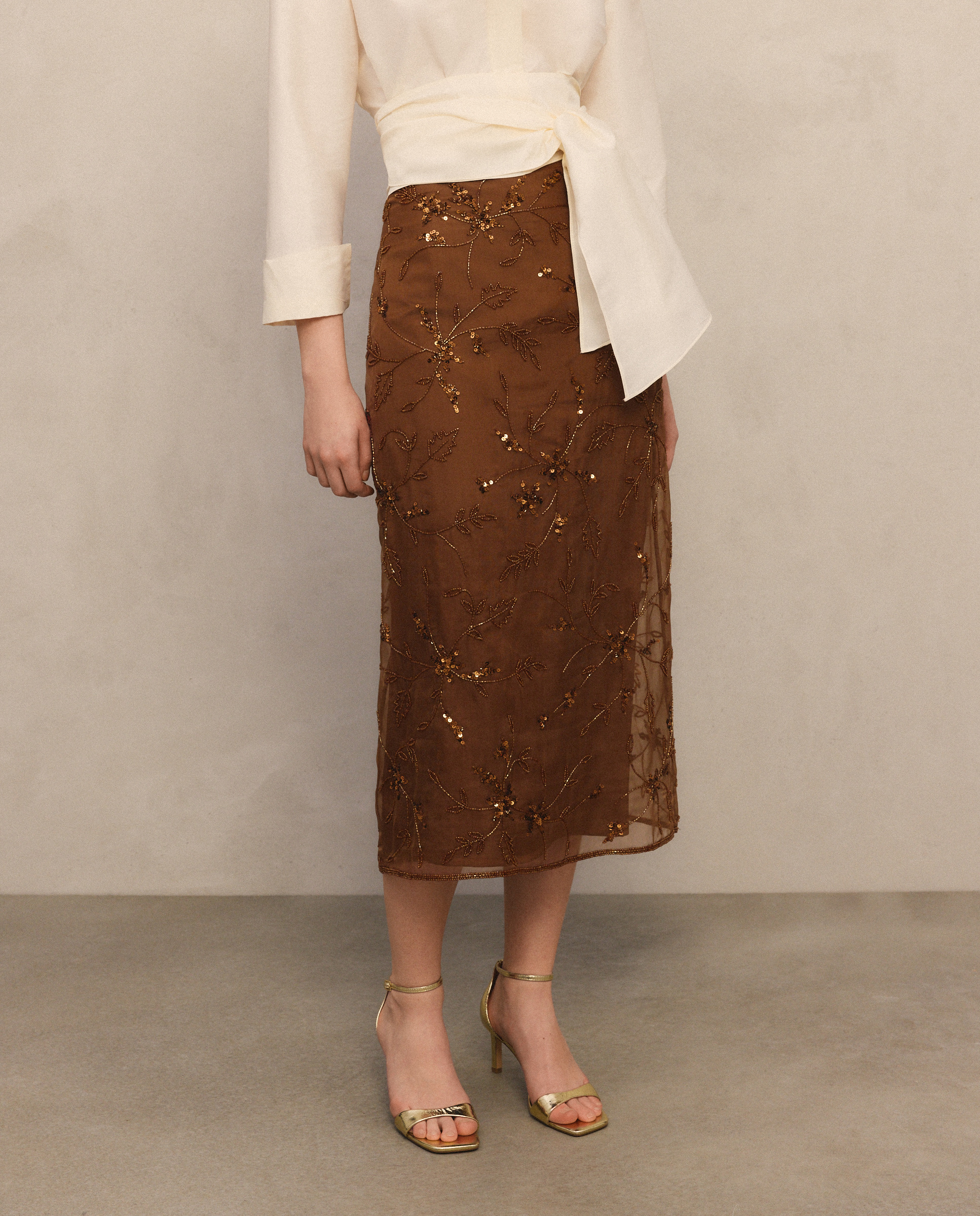 Saia Direita de Pedraria Castanho-2