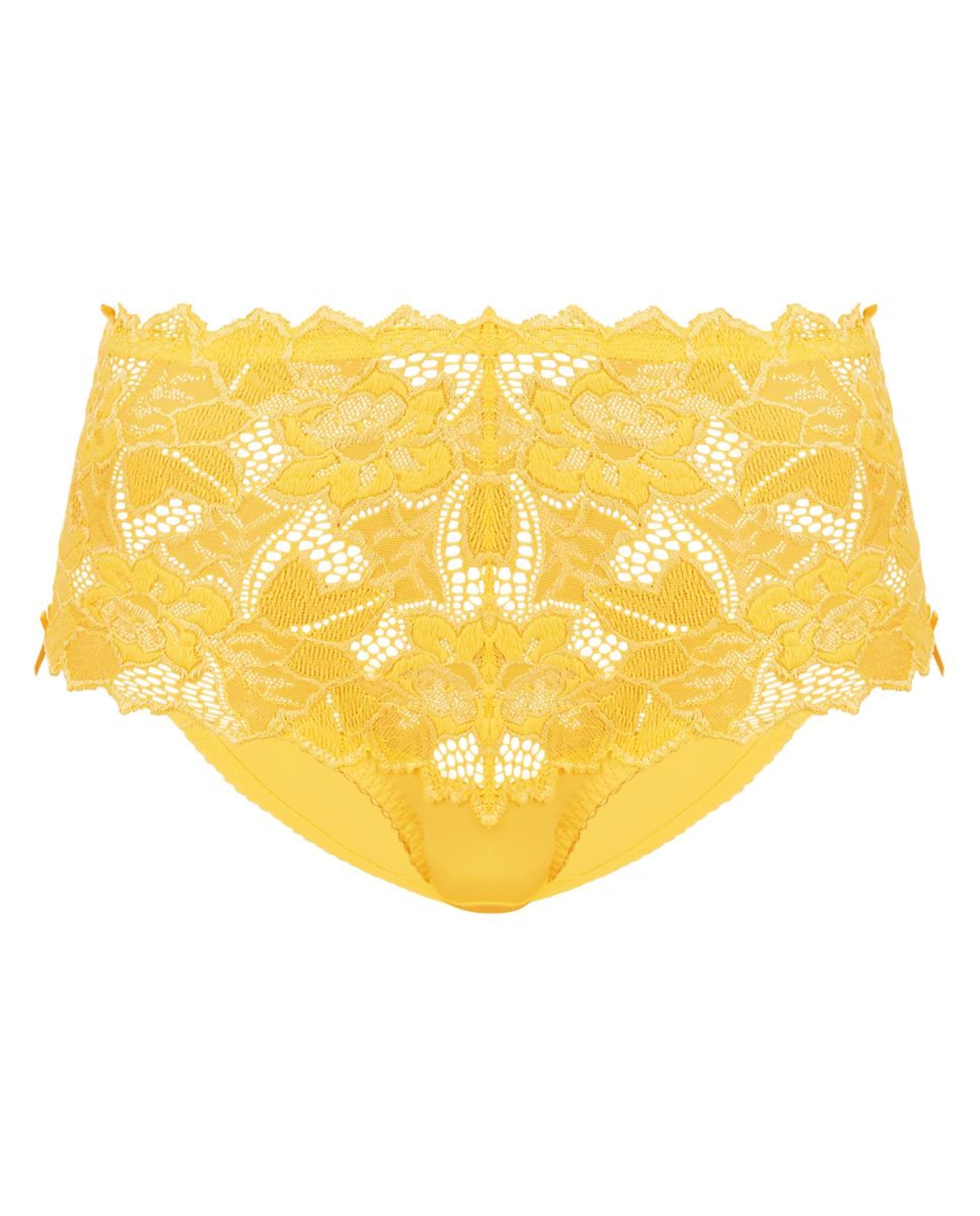 Culotte de meia altura com Renda Amarelo-3