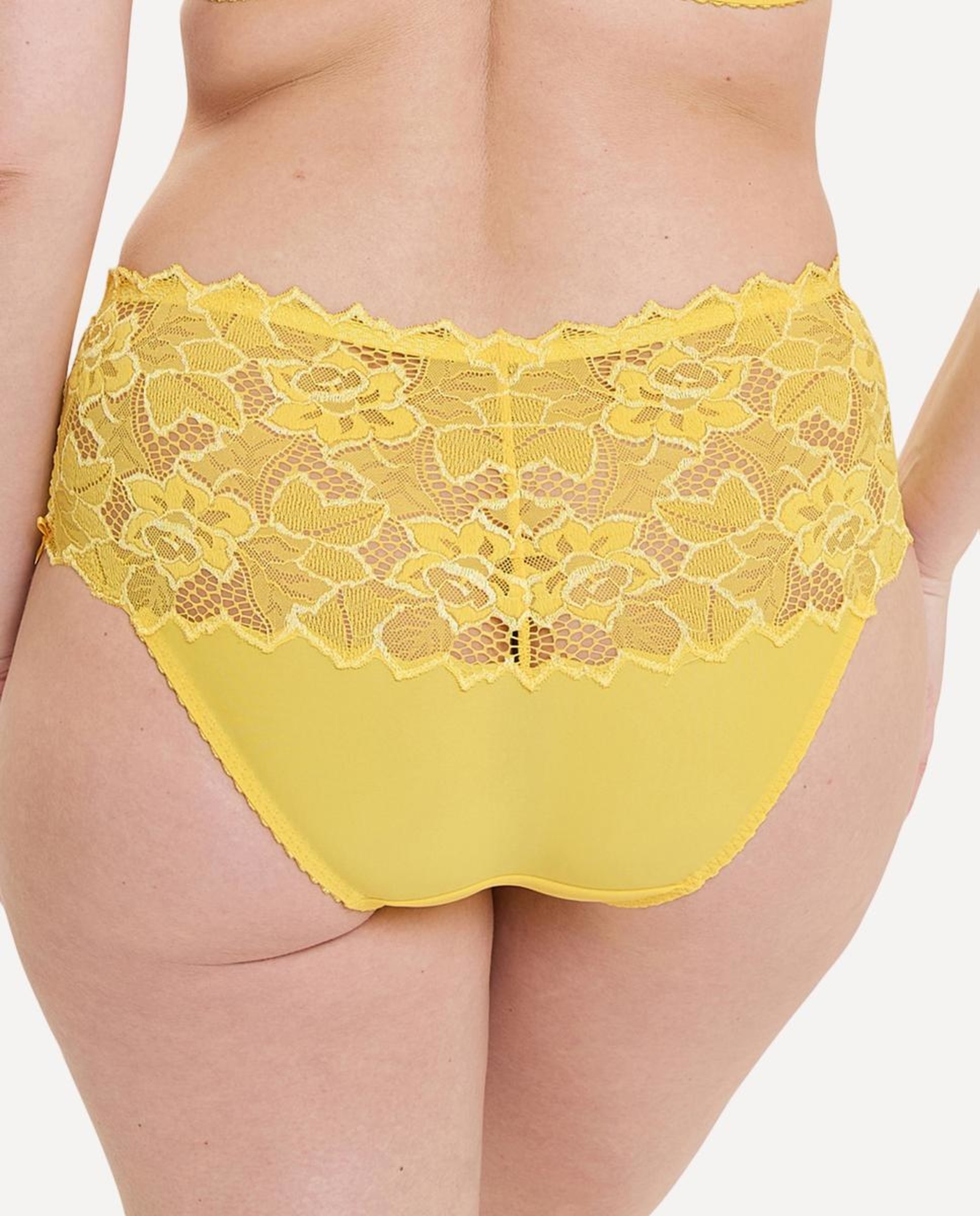 Culotte de meia altura com Renda Amarelo-2