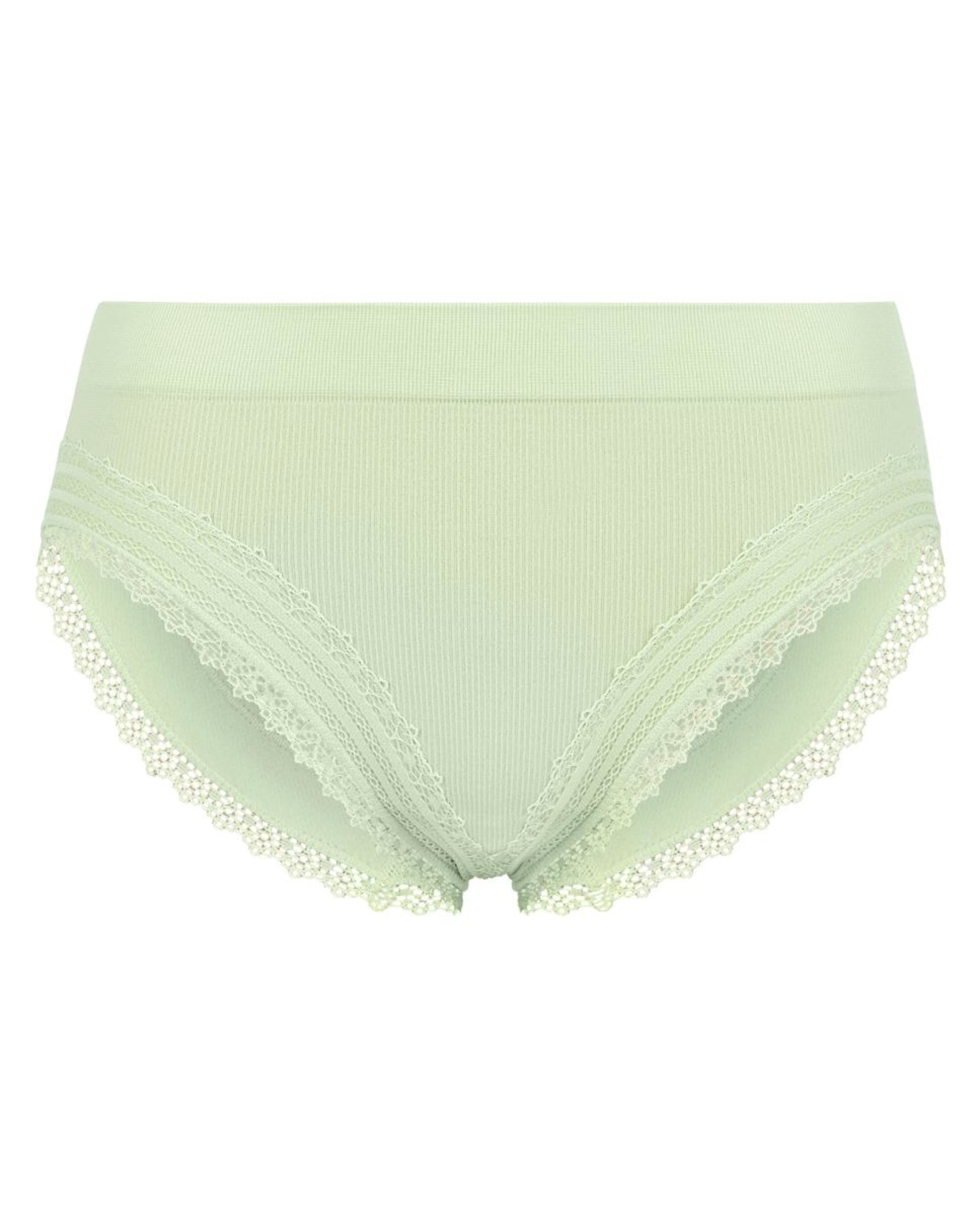 Cueca sem costuras e com renda Verde-claro-3