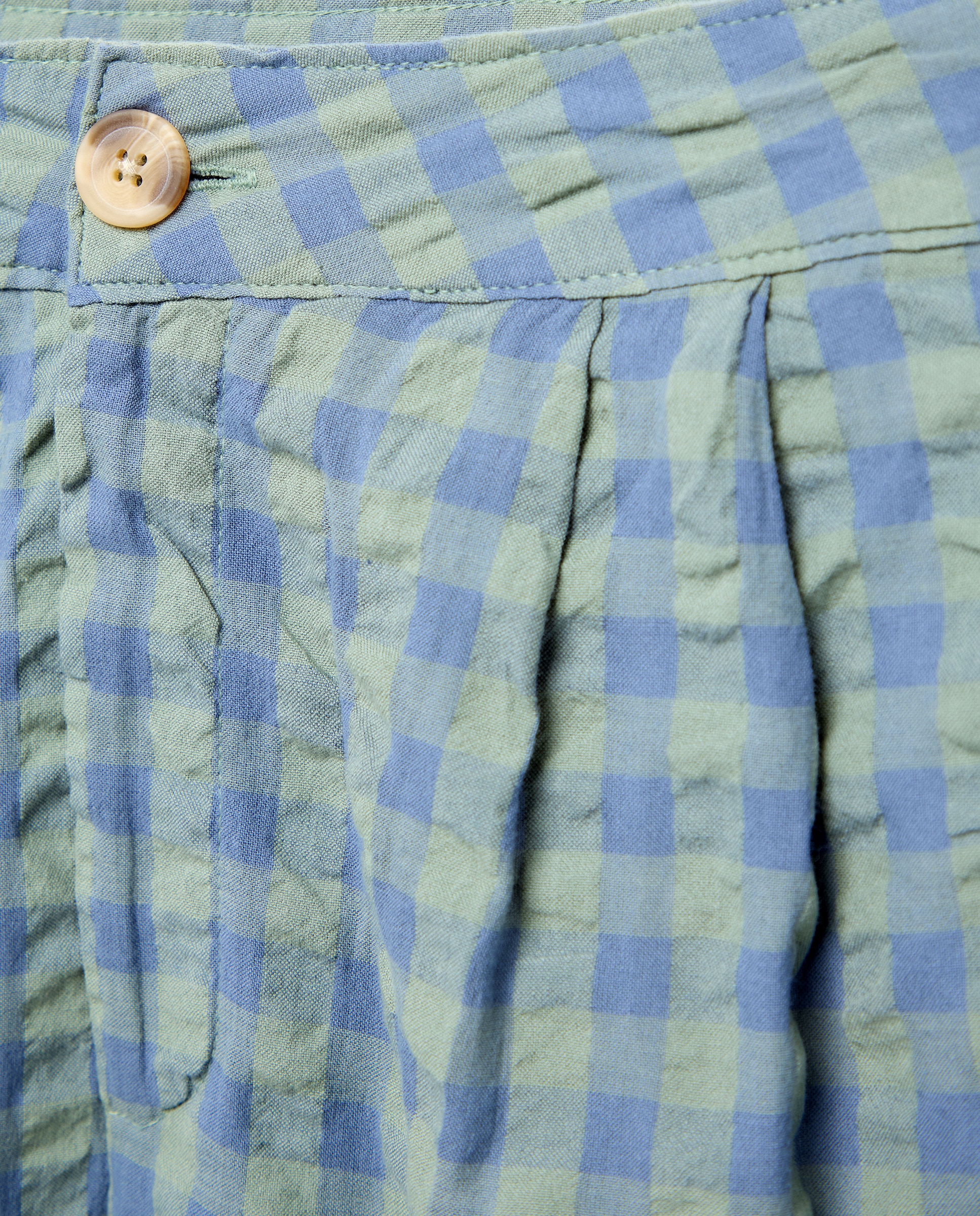 Short de mujer balloon de cuadros total look Azul-5