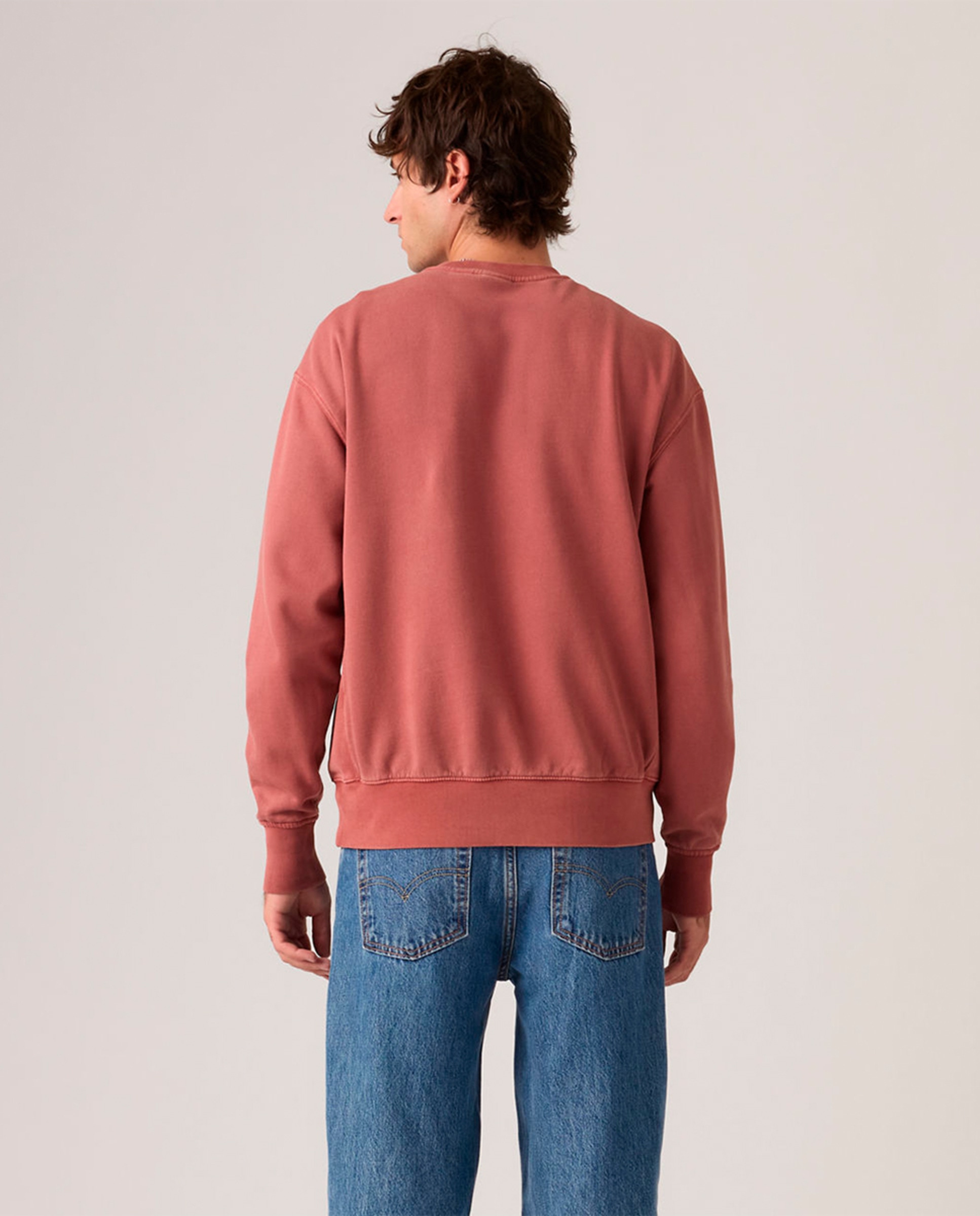 Sweatshirt com Decote Redondo e em Algodão Salmão-2
