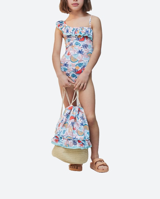 Imagen 0 de Bañador de niña con print tropical