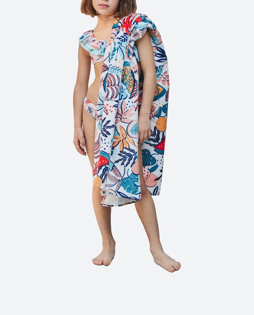 Imagen 0 de Bikini de niña con estampado tropical