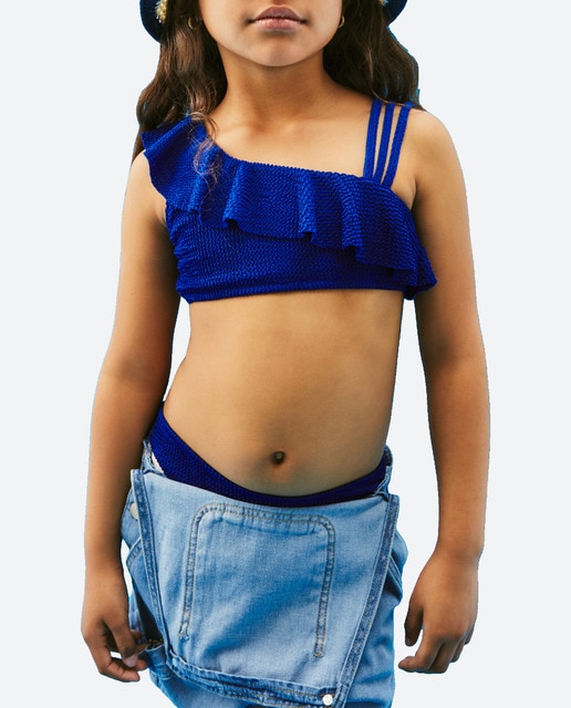 Imagen 0 de Bikini de niña con escote asimétrico