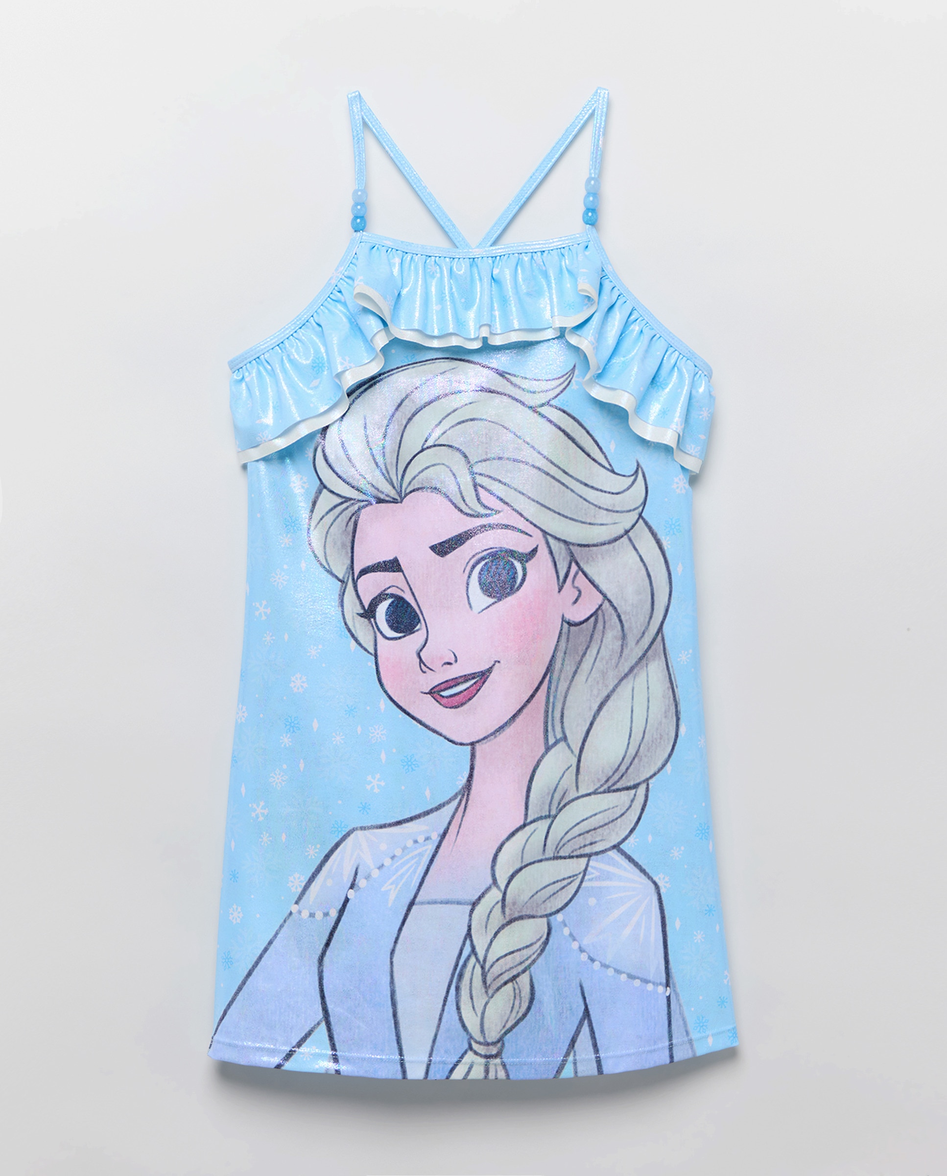 Vestido de Banho com Estampado Azul-4