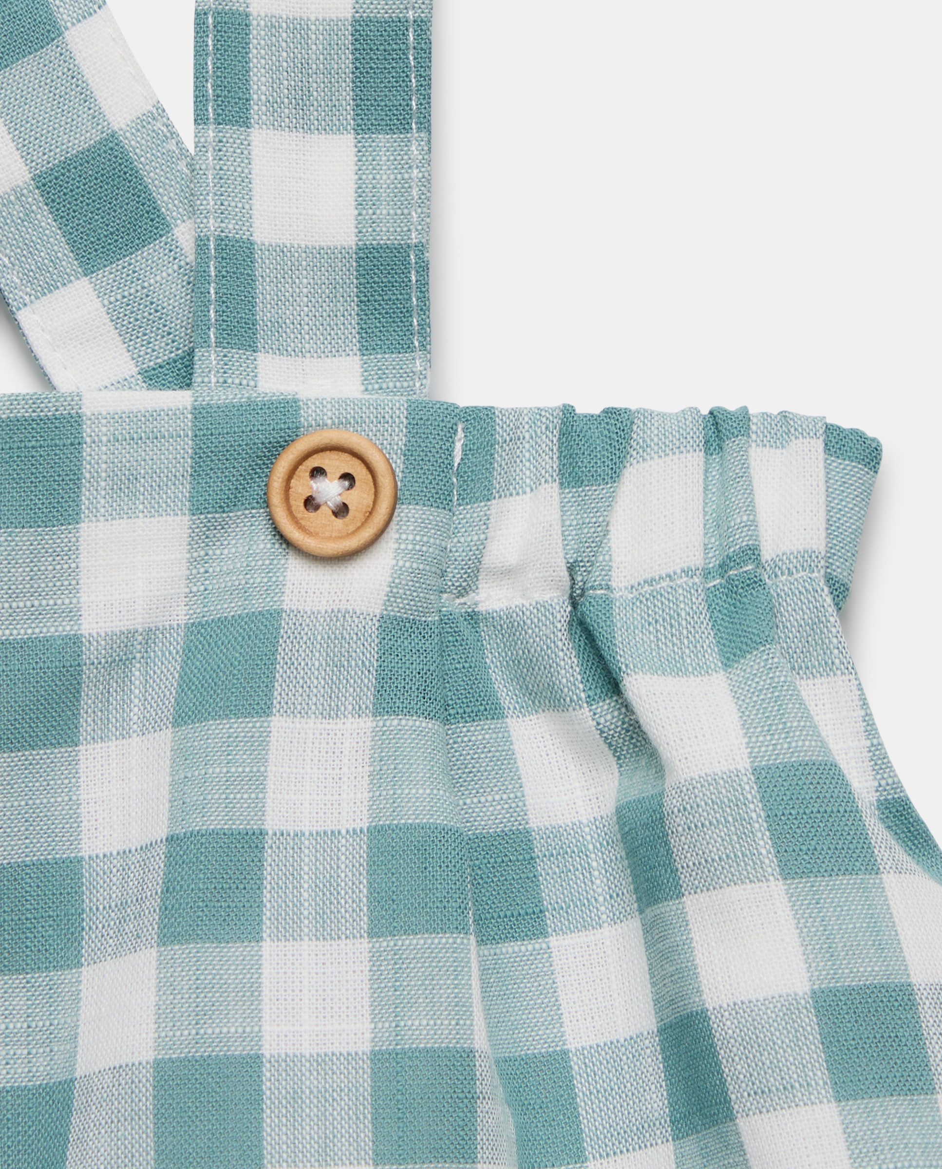 Bombachas Vichy de Bebé com Alças Verde-3