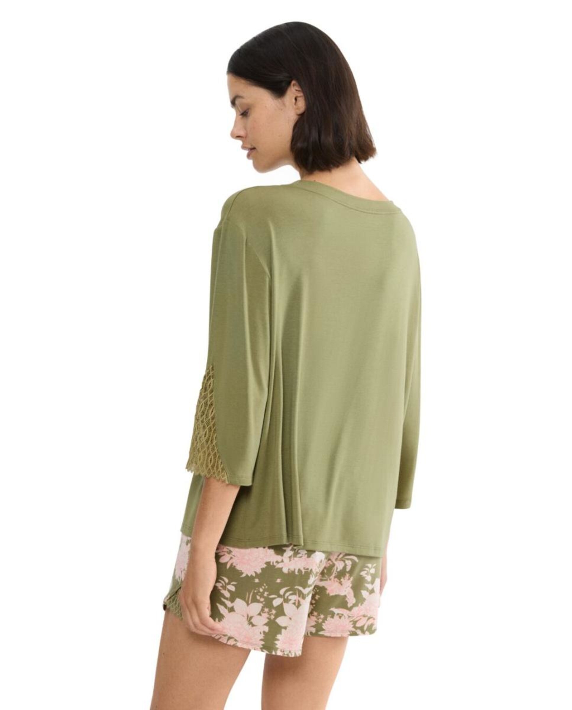 Camisola de Pijama em Tencel Verde-2