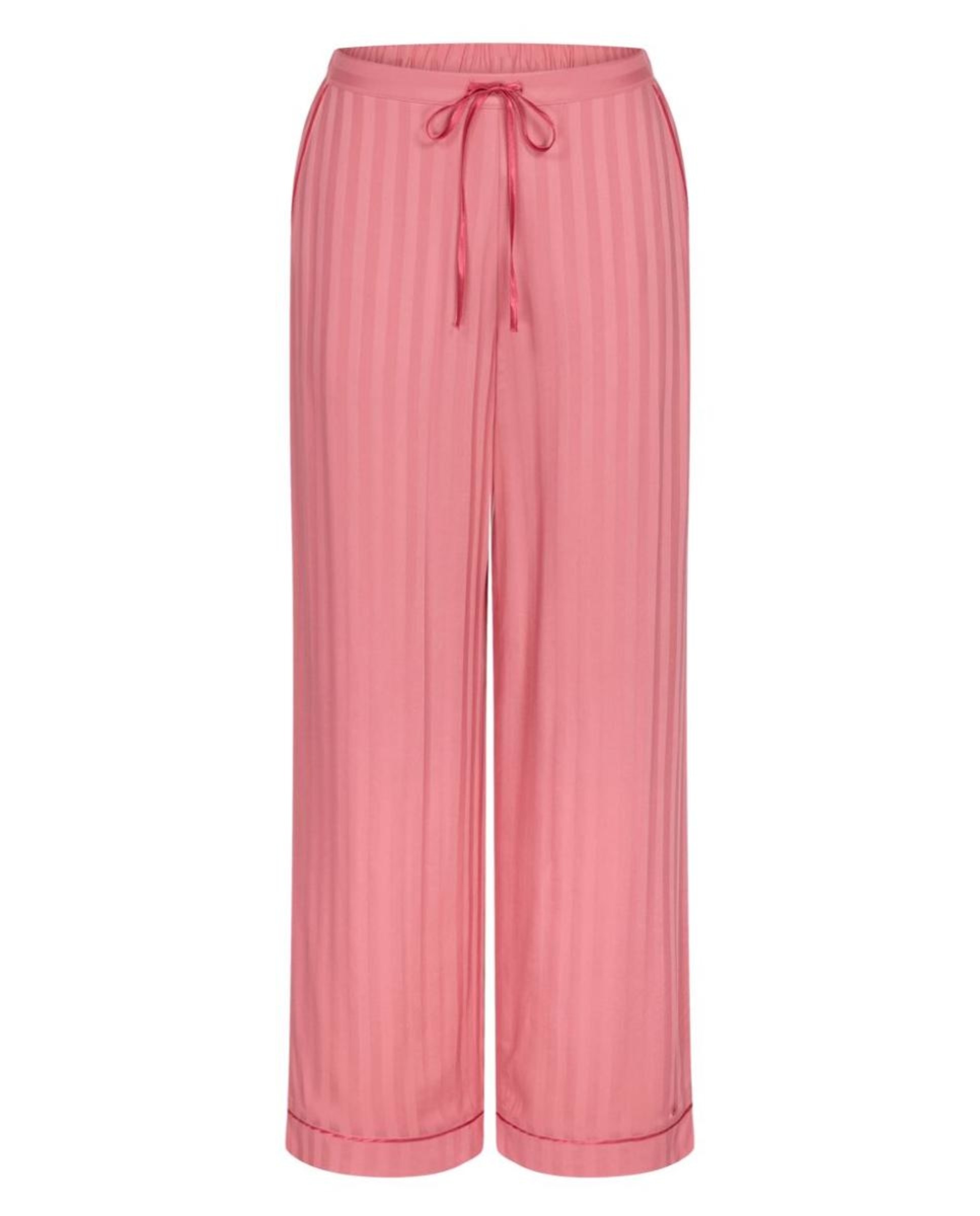 Calças de Pijama em Tecido Jacquard Rosa-4