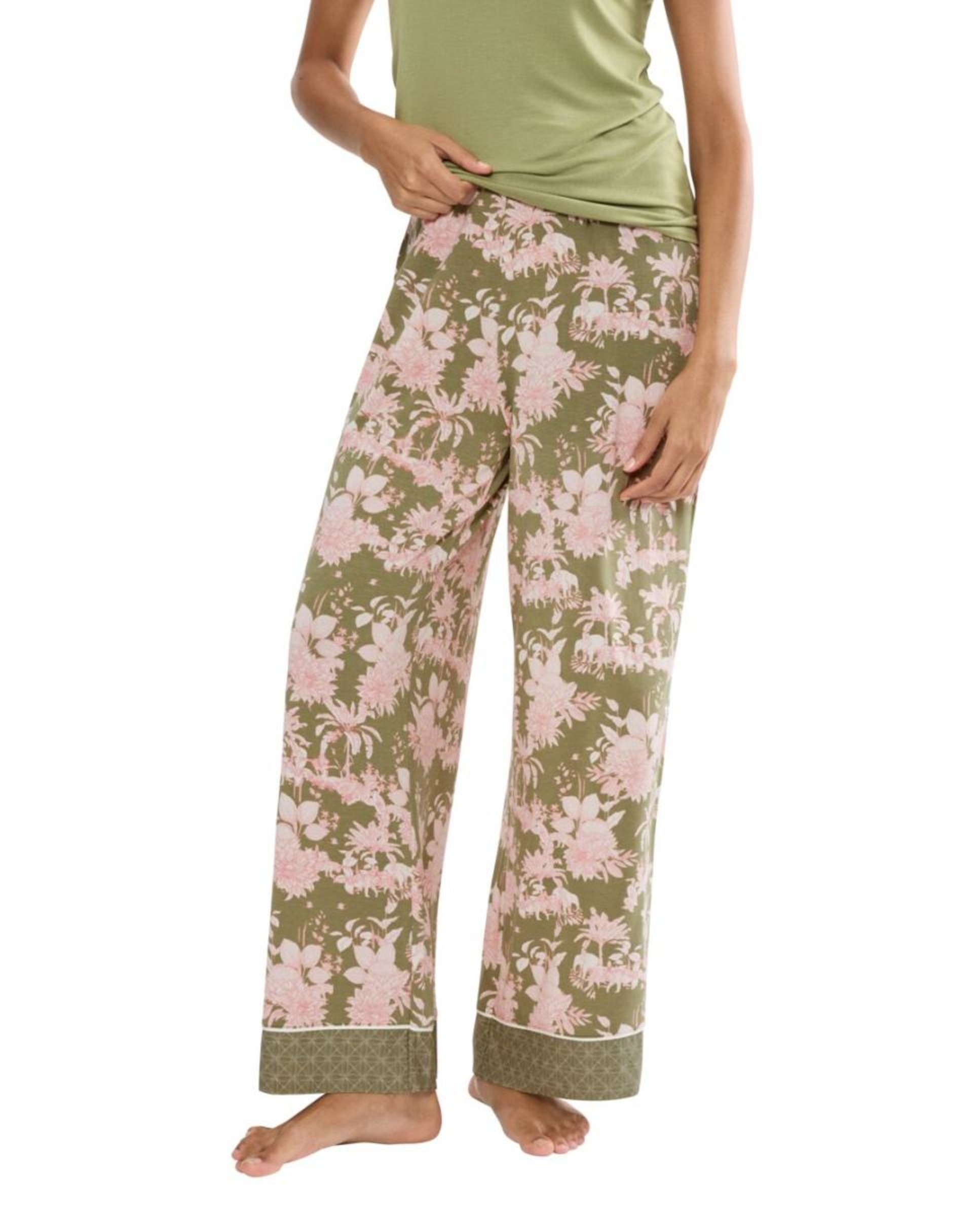 Calças de Pijama Confecionadas em TENCEL™ Modal. Verde-1
