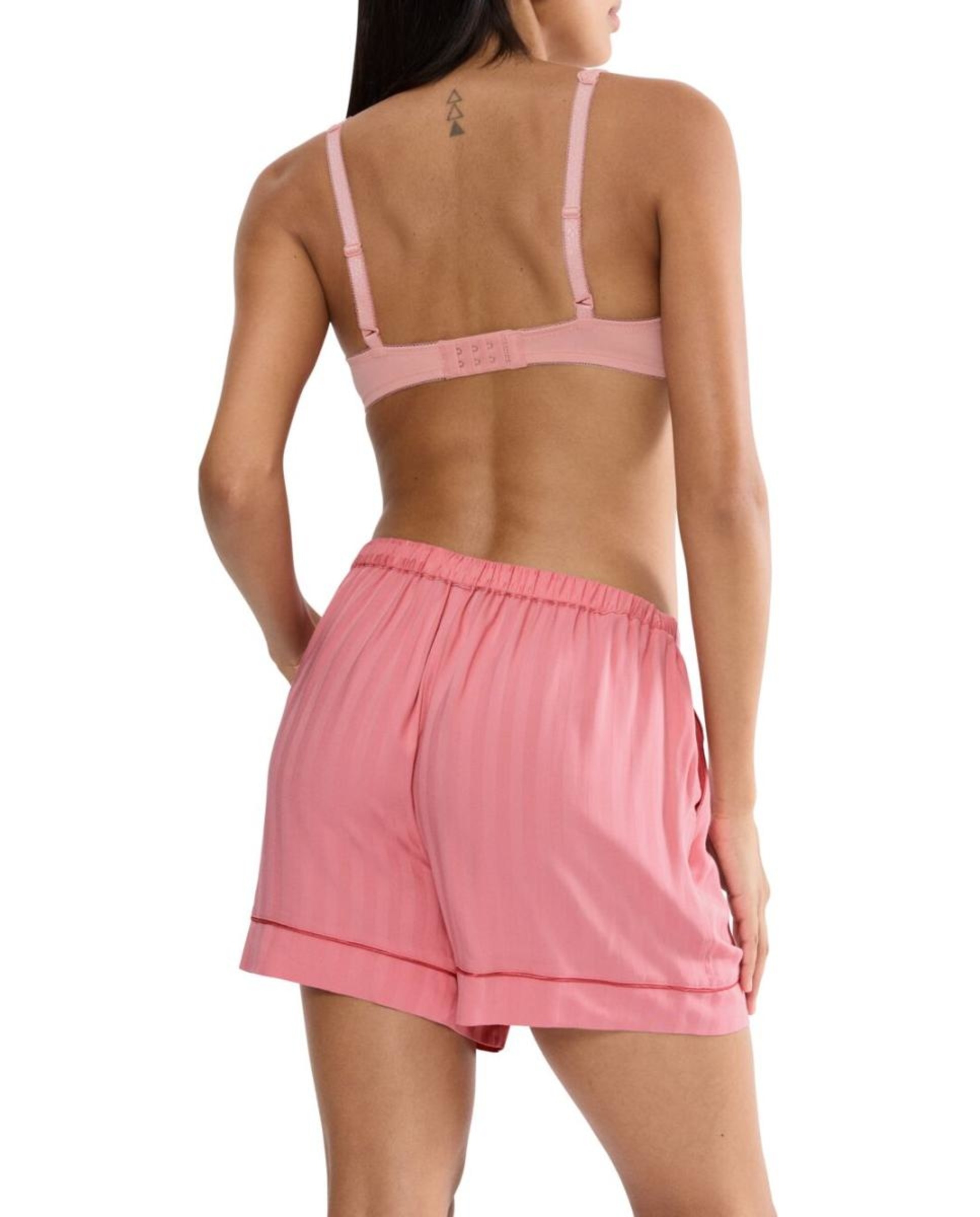 Calções de Pijama em Tecido Jacquard Rosa-2