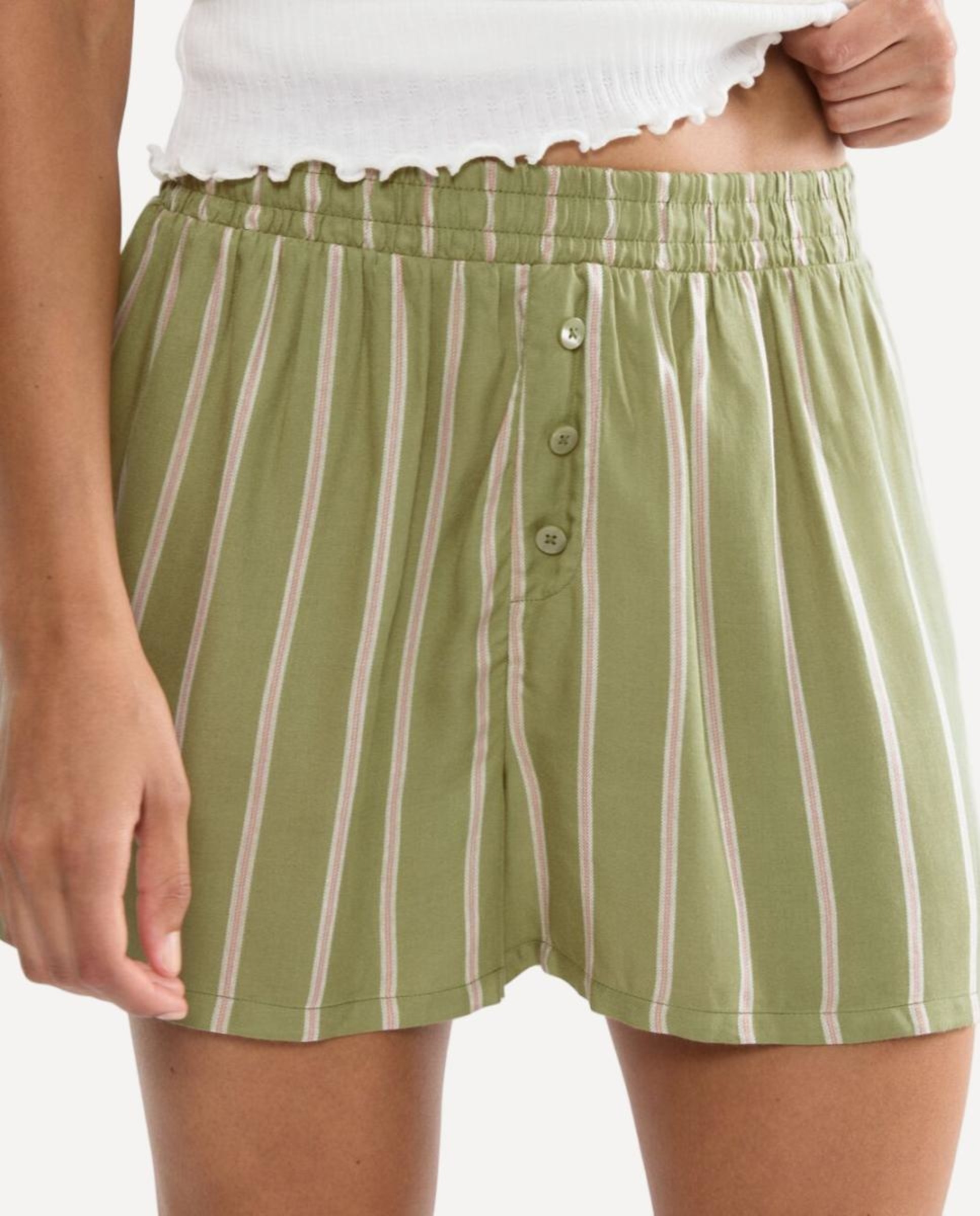 Calções 100% Viscose Verde-3