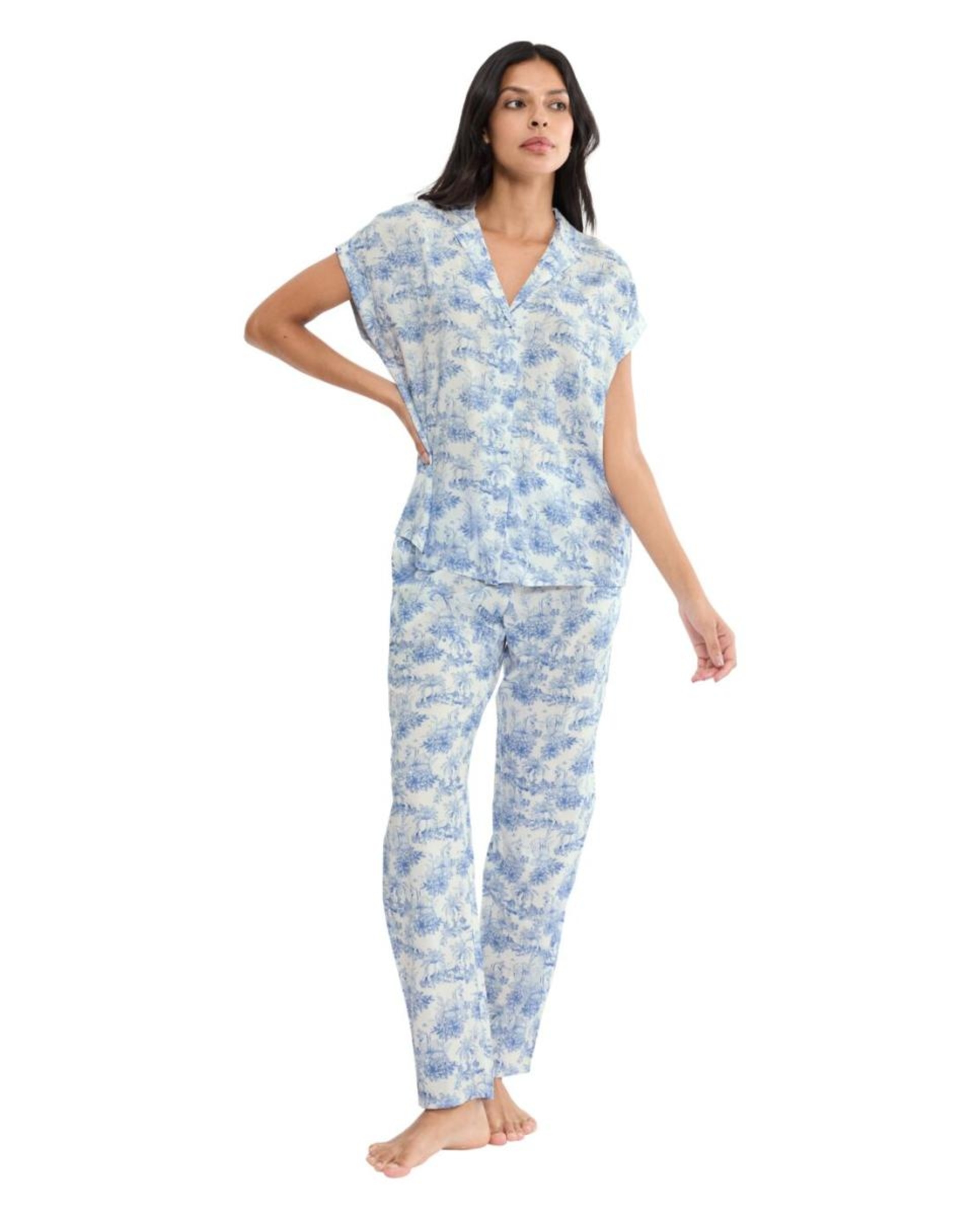 Imagem 0 de Camisa de Dormir de Manga Curta em Viscose Muito Fresca Estilo "Boyfriend"