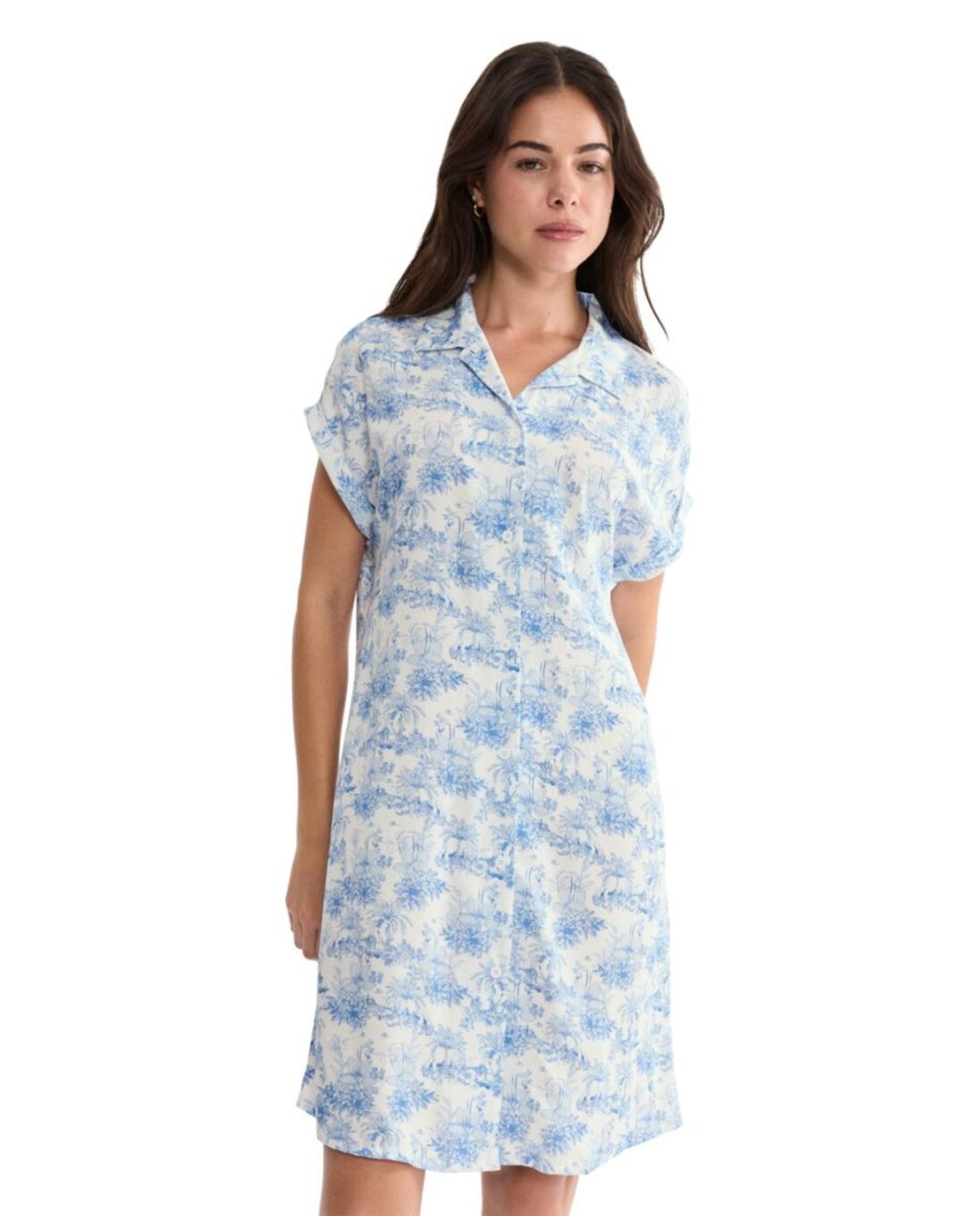 Imagem 0 de Camisa de Dormir de Manga Curta em Viscose Muito Fresca Estilo "Boyfriend"