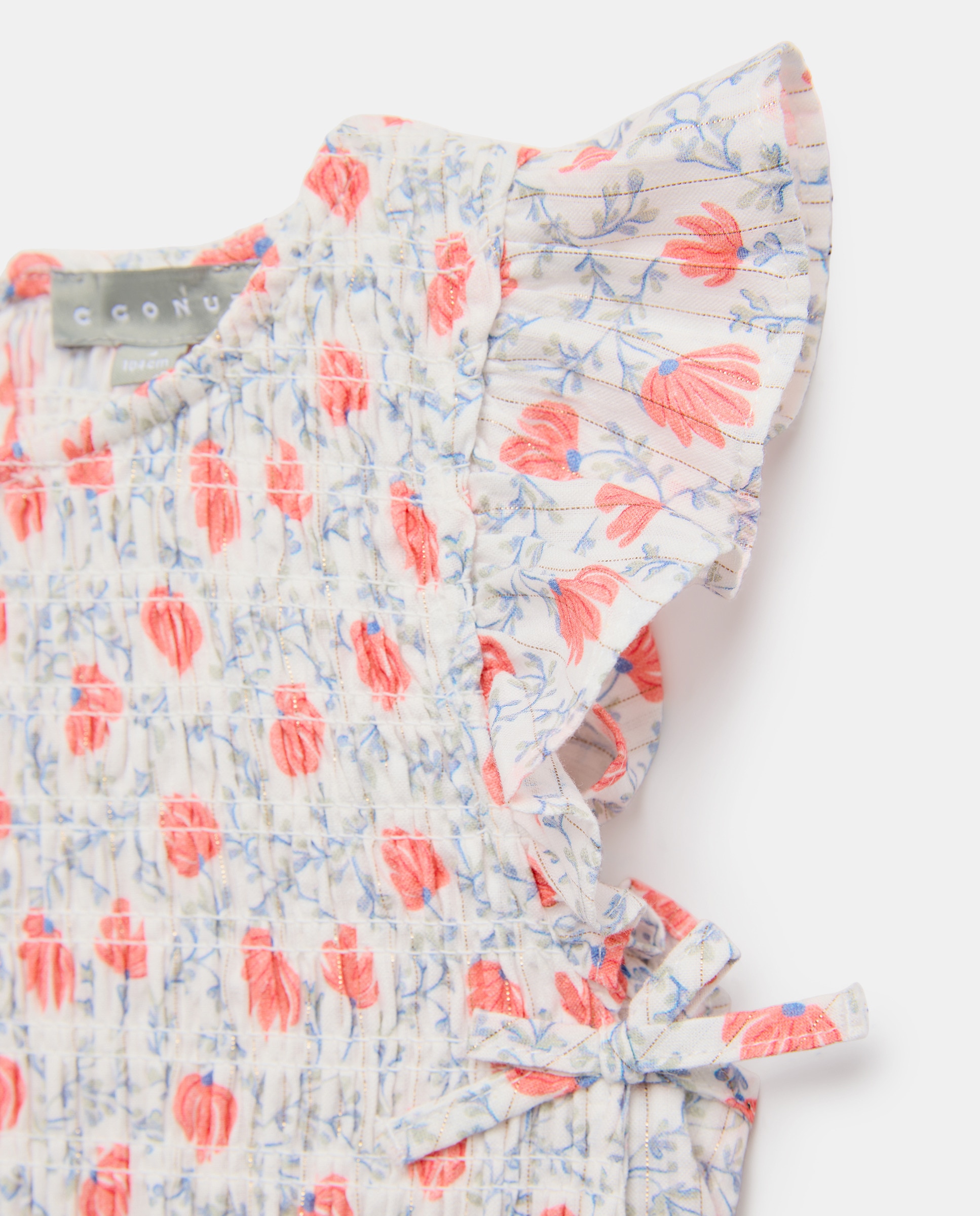 Blusa sem Mangas com Elásticos e Estampado Rosa-5