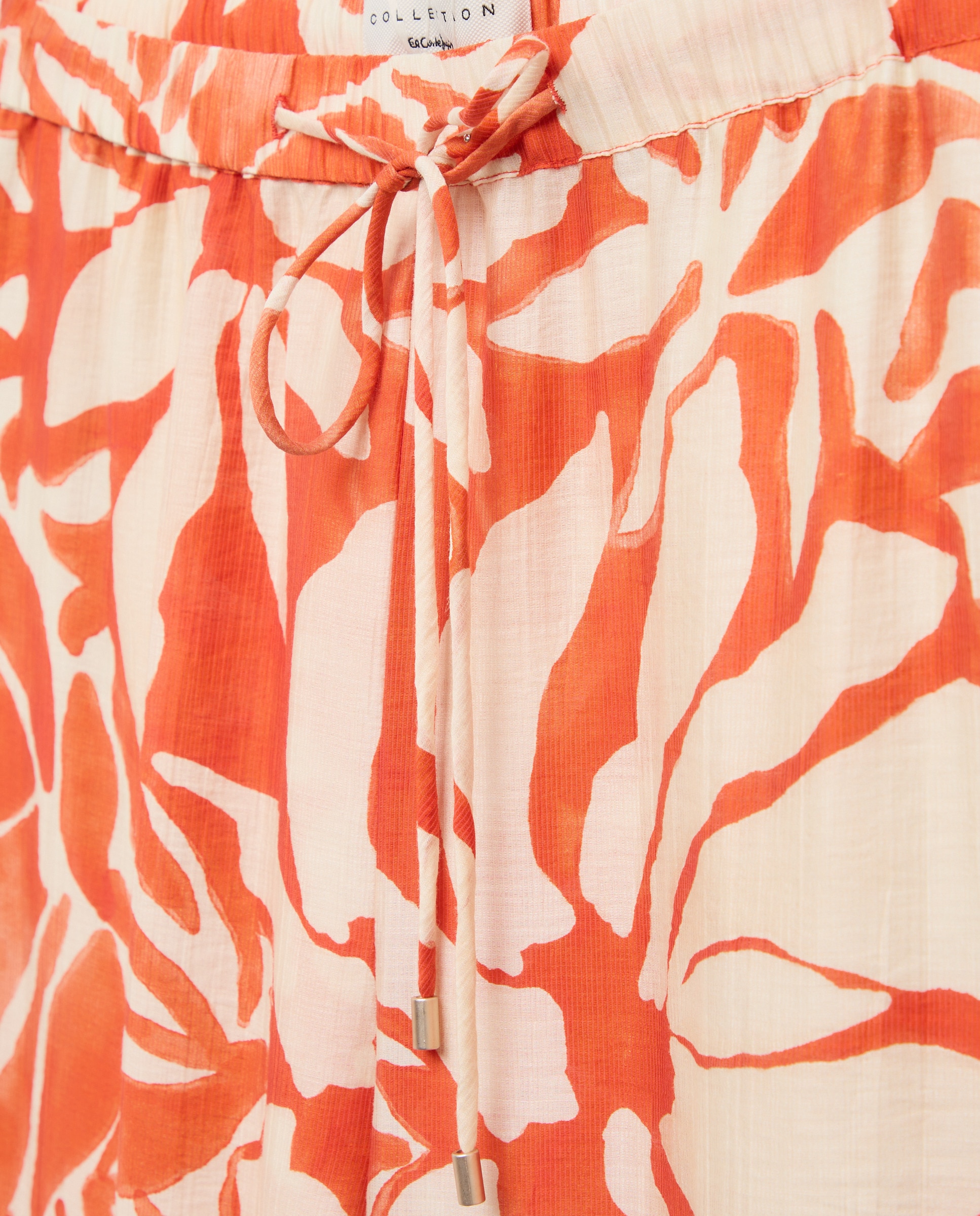 Calças Largas com Estampado Vermelho-5