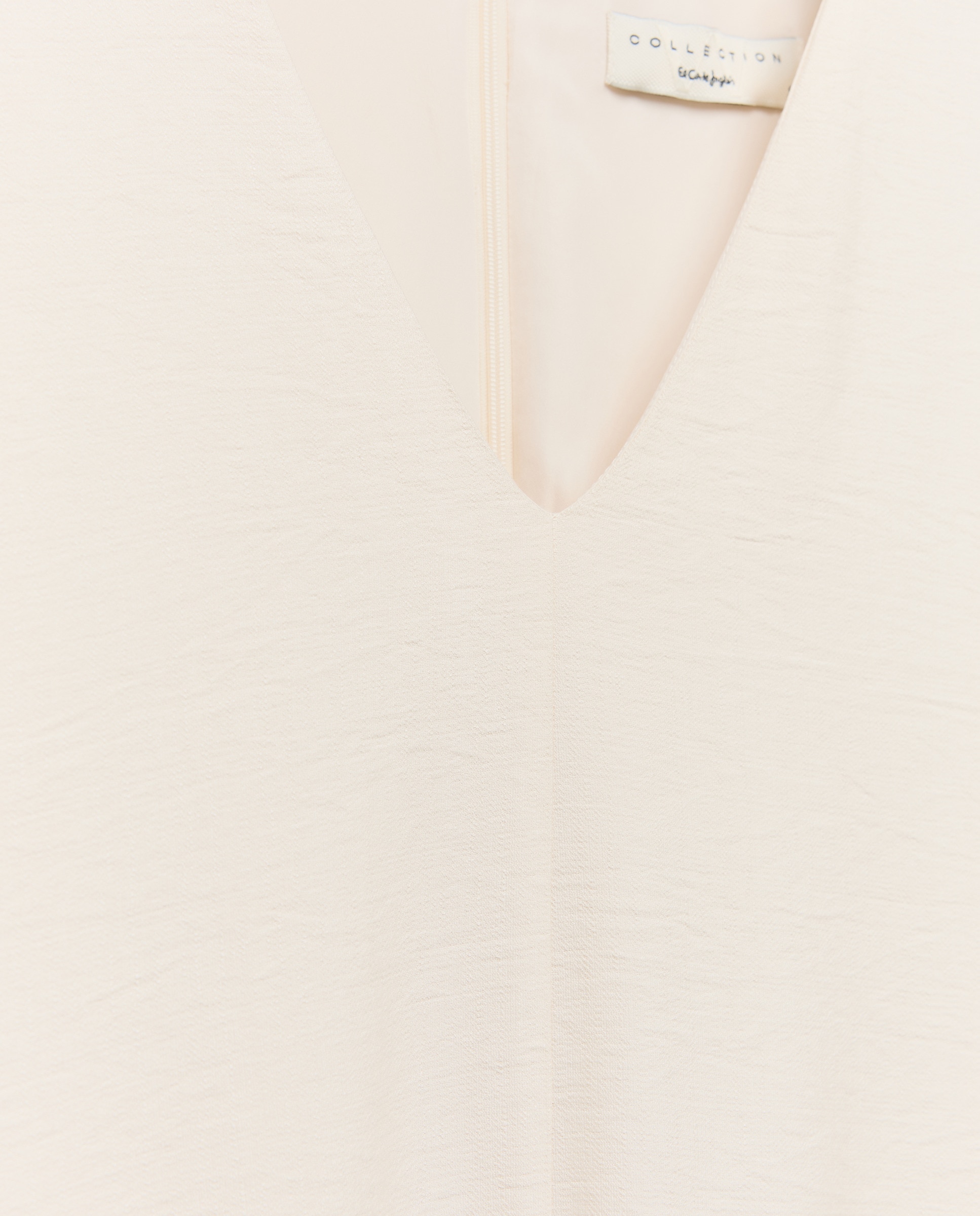 Vestido liso com manga curta 120 Cru-5