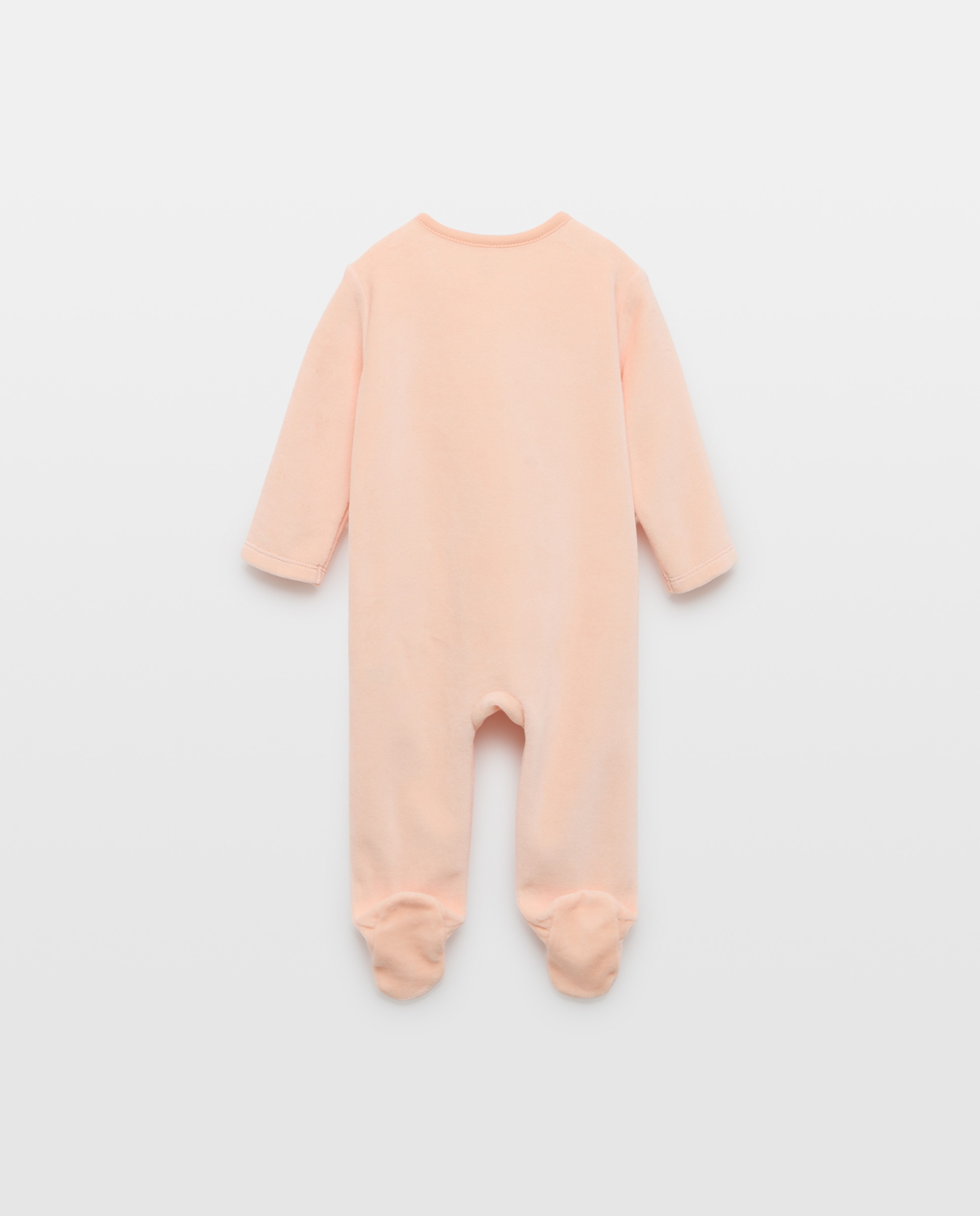 Babygrow Comprido de Velour de Recém-Nascido com Estampado de Sois Vermelho-2