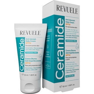 crema de día anti-imperfecciones con ceramida SPF50 para piel con acné tubo 50 ml - Revuele