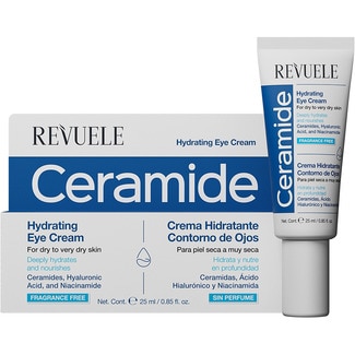 crema hidratante contorno de ojos Ceramide para piel de seca a muy seca sin perfume tubo 25 ml con ceramidas, ácido hialurónico y niacinamida - Revuele