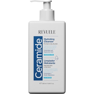 limpiador hidratante Ceramide sin perfume para piel de seca a muy seca dosificador 250 ml con ceramidas y ácido hialurónico - Revuele