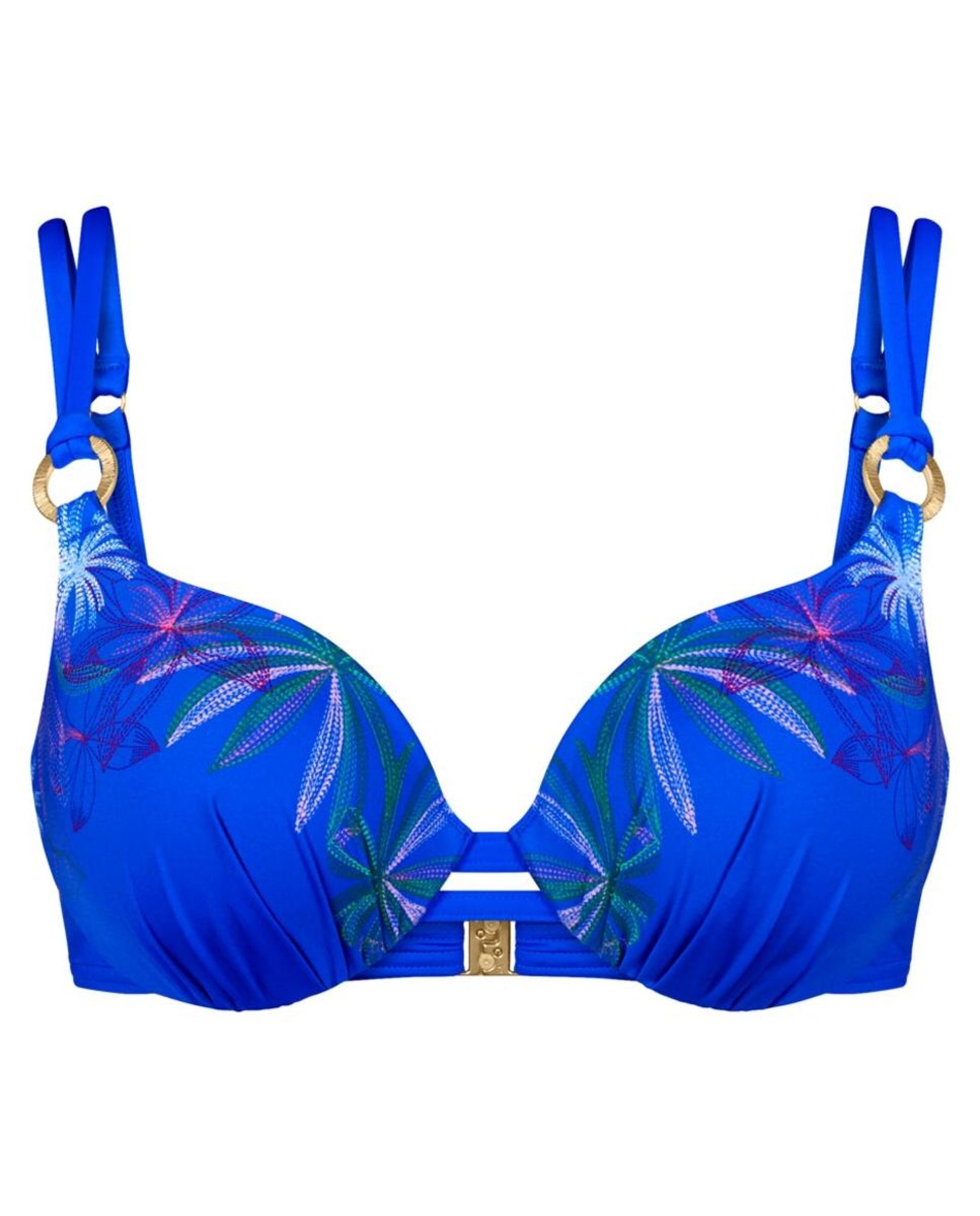 Top de Biquíni com Aro, Copa de Secagem Rápida e Elegantes Alças Finas e Duplas Multicolor-4