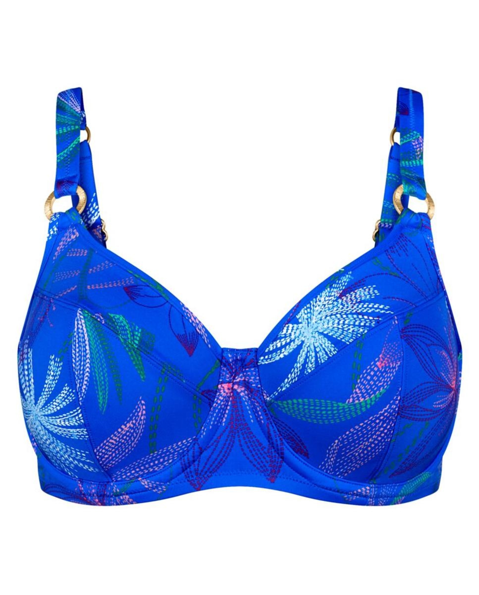 Top de Biquíni Redutor com Aro e Malha Mesh para Mais Suporte Multicolor-4