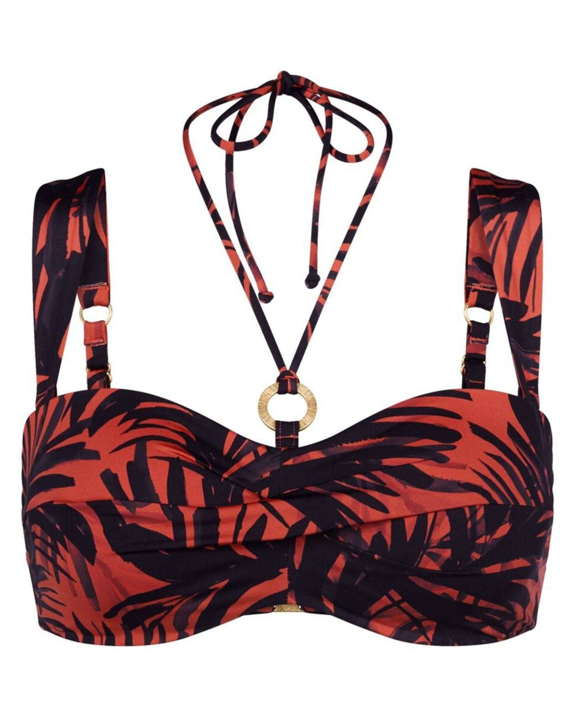 Top de Biquíni Bandeau sem Aro e com Copas de Secagem Rápida Multicolor-4