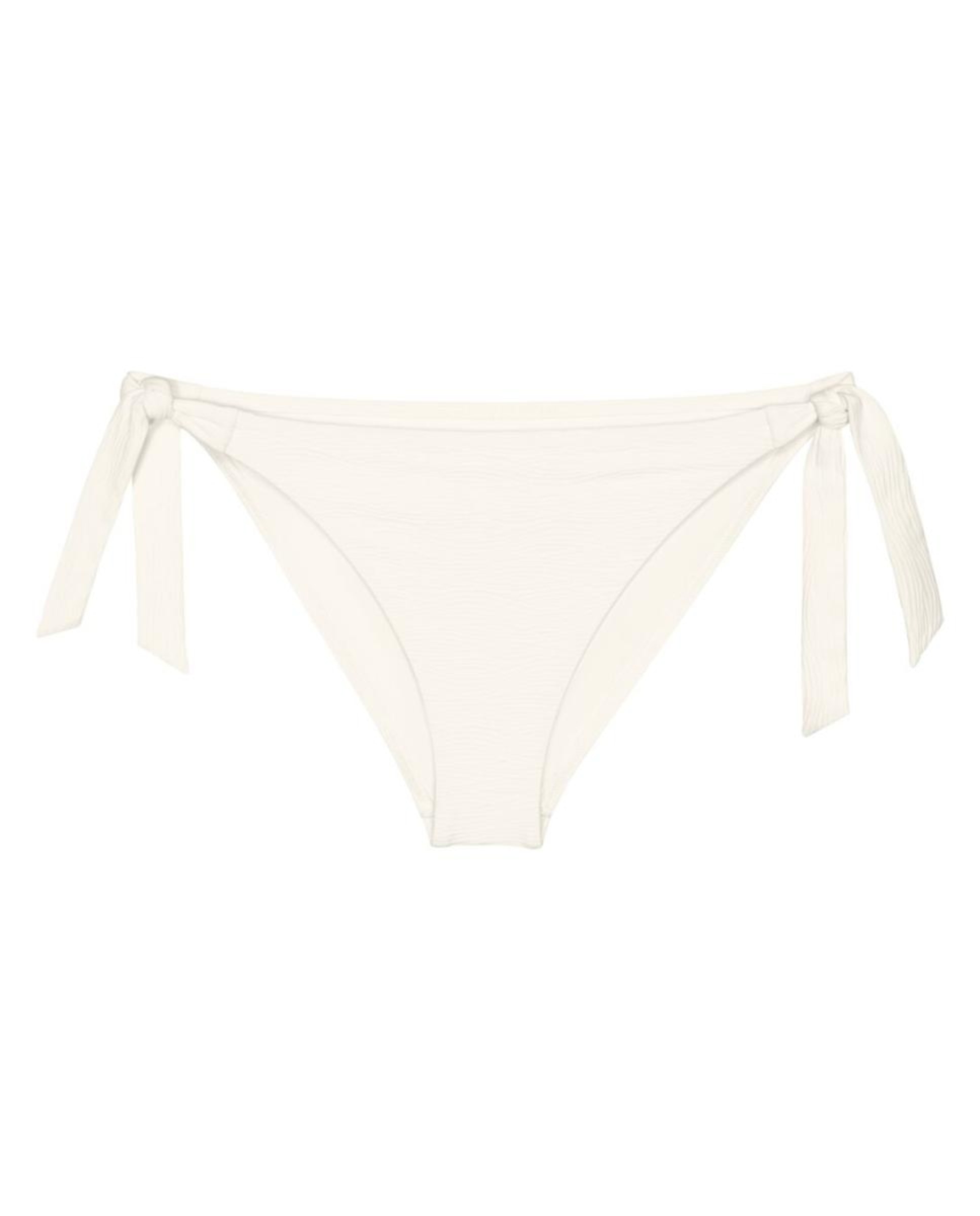 Cueca de Biquíni de Cobertura Baixa com Laço Lateral Branco-4