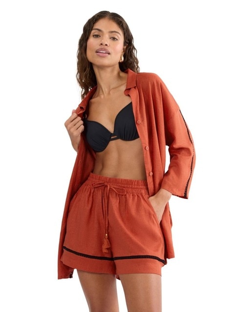 Imagem 0 de Calções com Cintura Elástica e Acabamentos Delicados, Totalmente Respirável