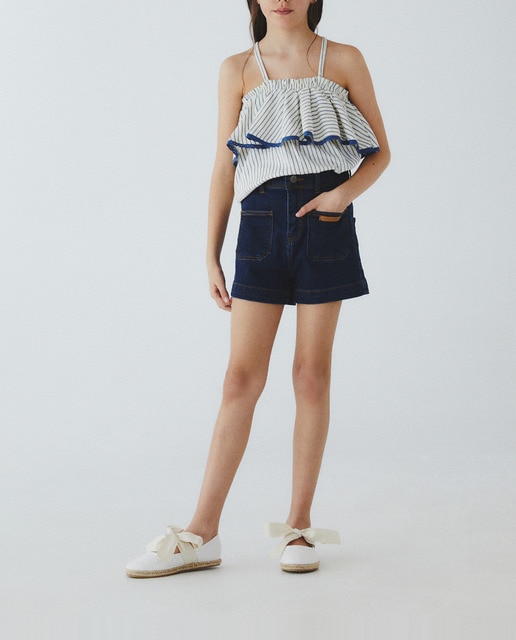 Imagen 0 de Short de niña de sarga en color liso