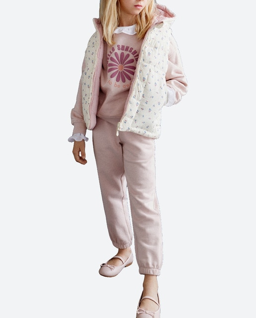 Imagen 0 de Chaleco reversible de niña en color liso