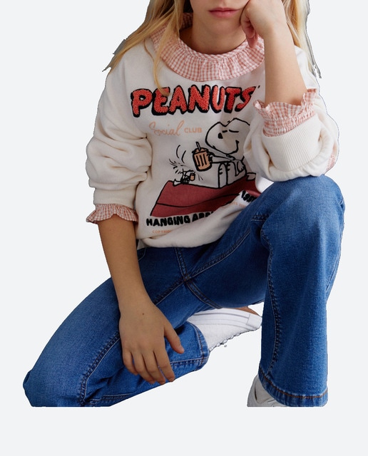 Imagen 0 de Sudadera de niña con estampado Snoopy