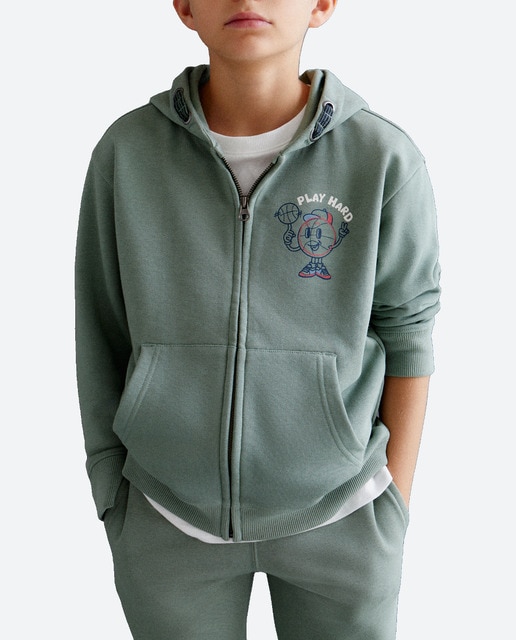 Imagen 0 de Sudadera abierta de niño con capucha rules