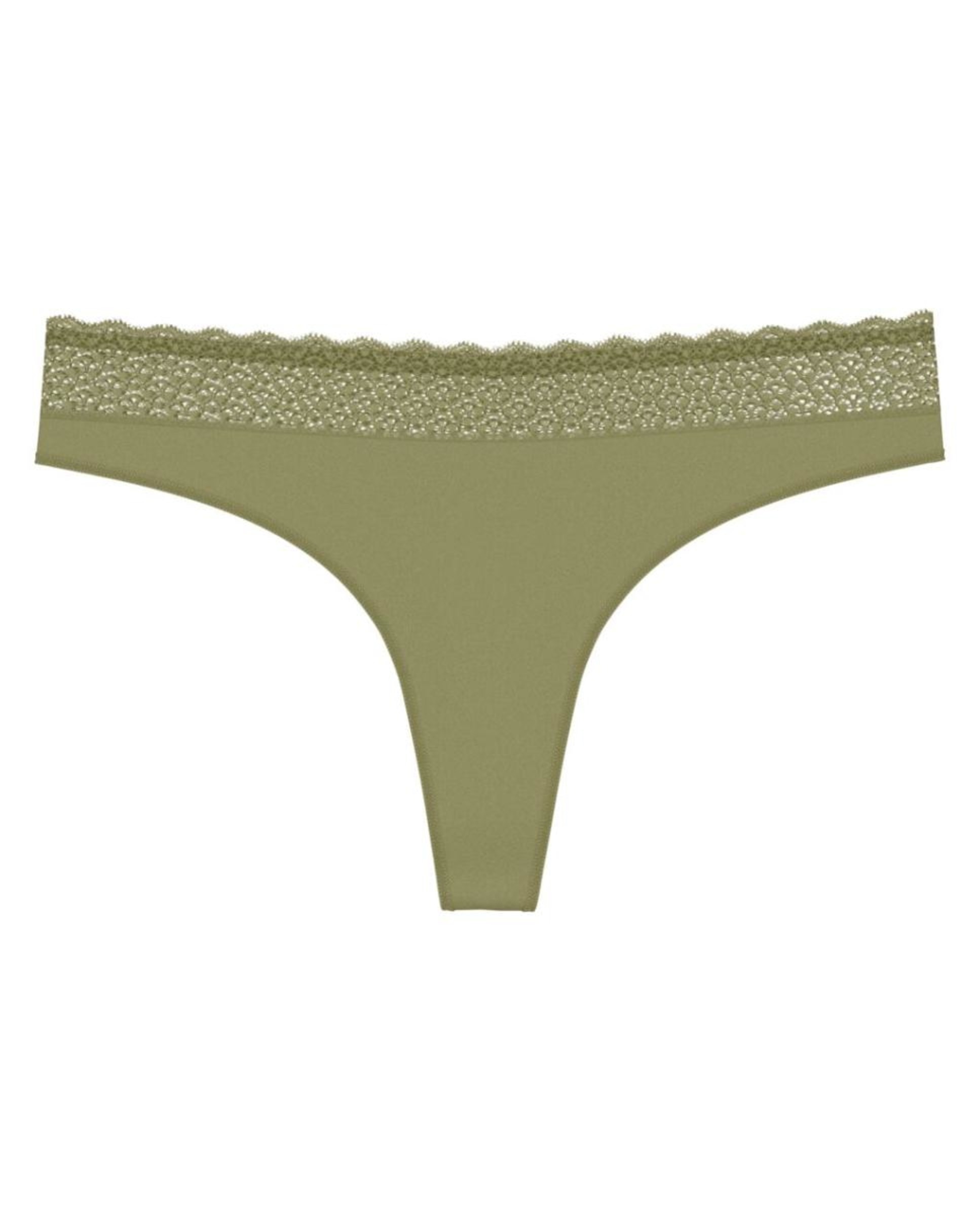 Cueca Tanga de Modal sem Costura Verde-4