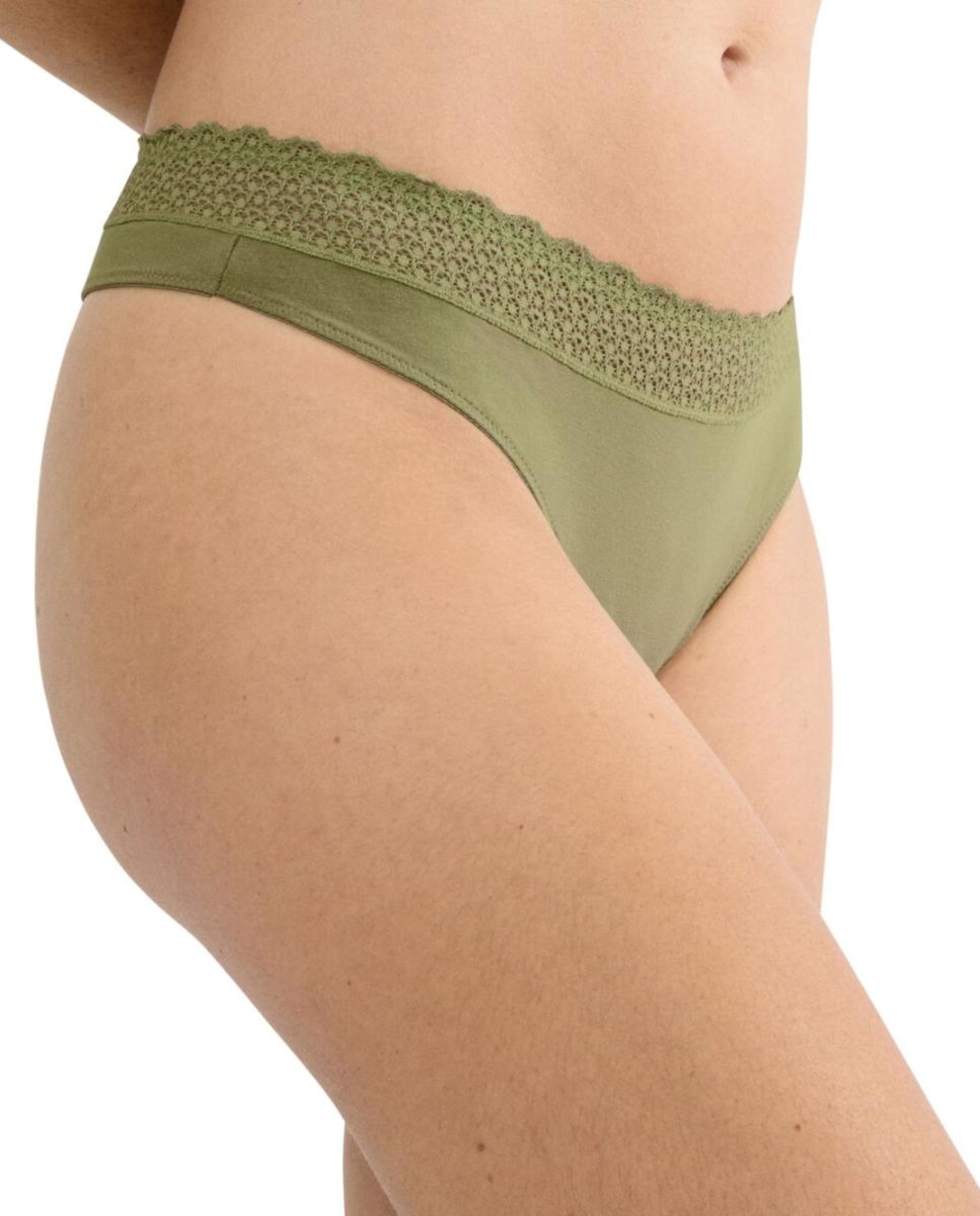 Cueca Tanga de Modal sem Costura Verde-3