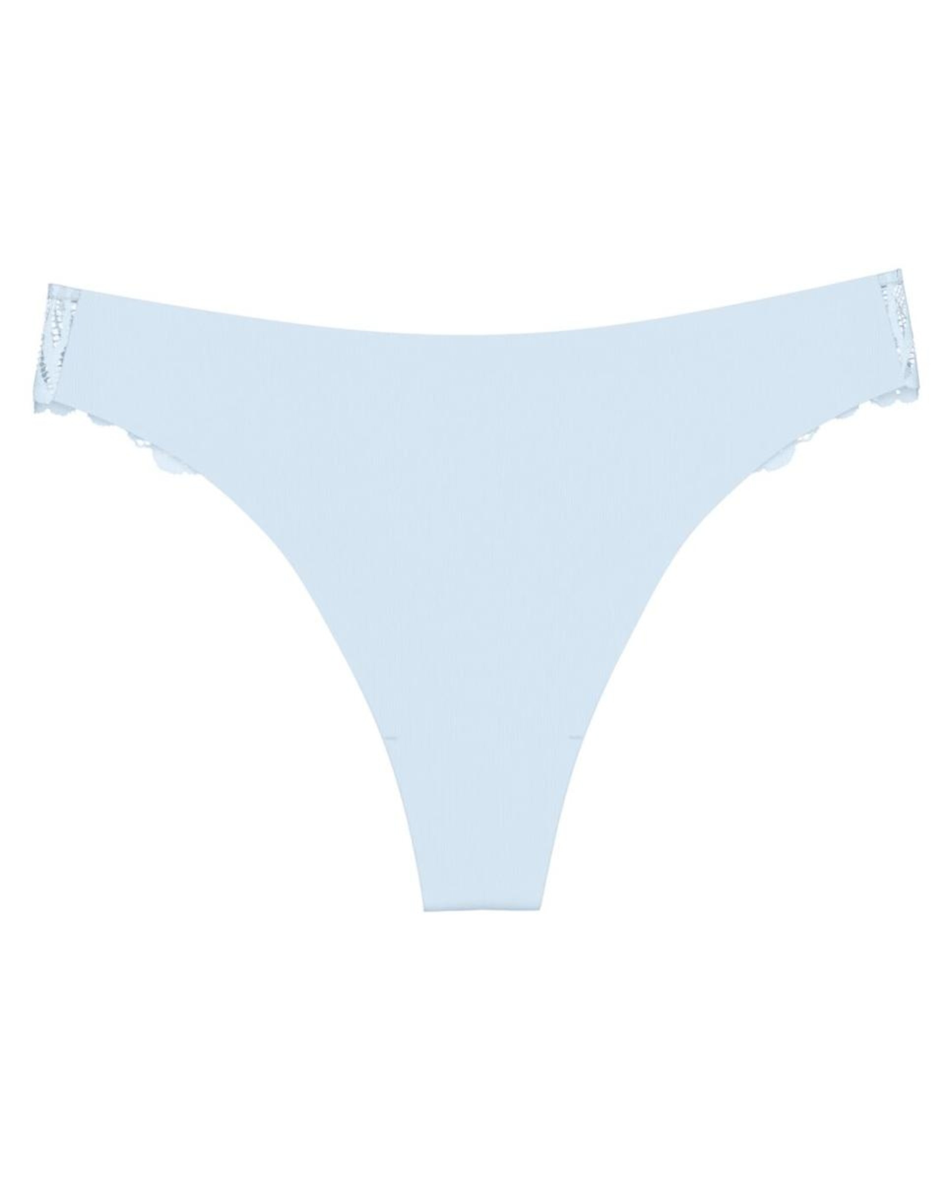Cueca Tanga com Renda Elástica Decorativa e Corte Depurado Confecionado em Microfibra Sustentável Azul-claro-4