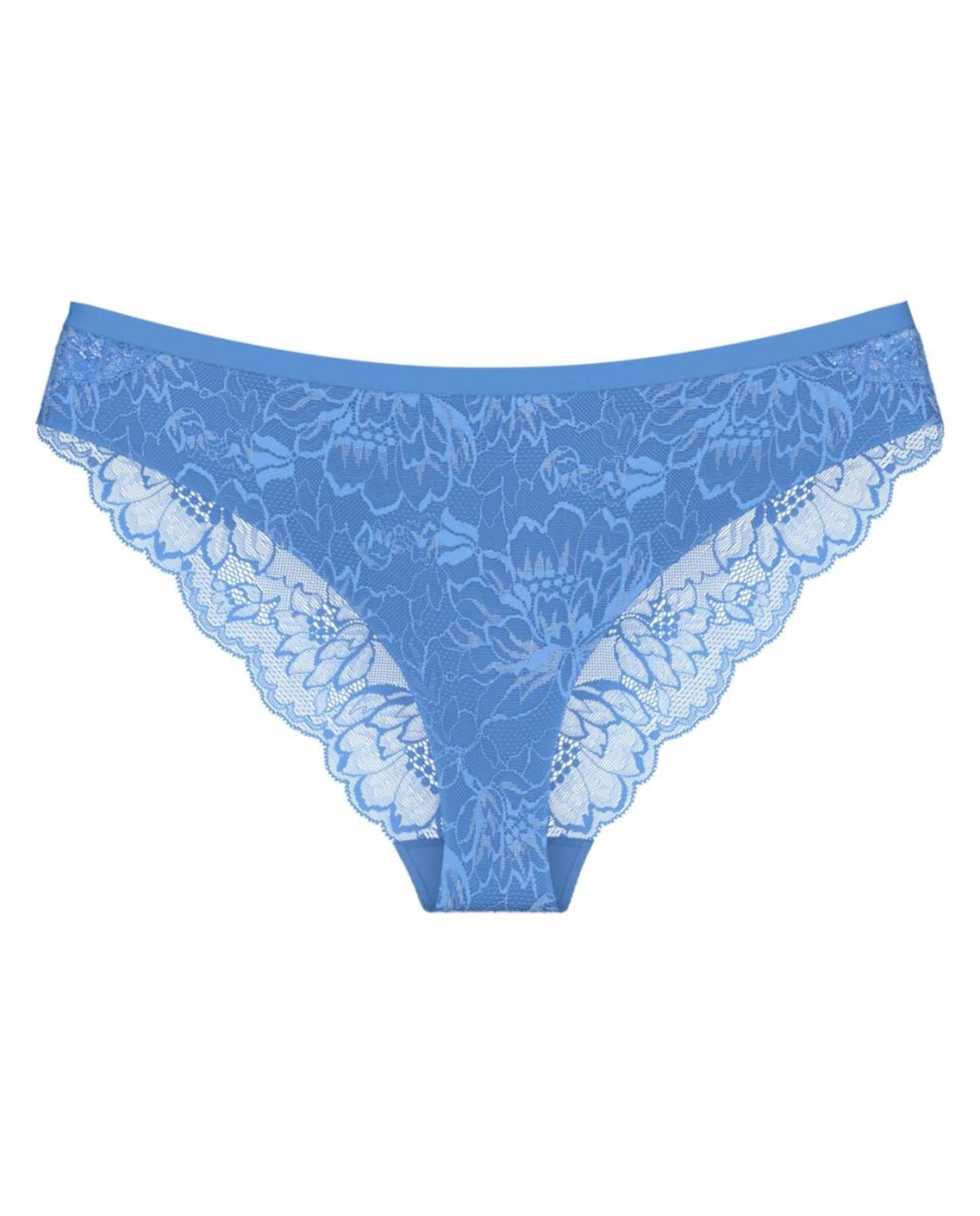 Cueca Tipo Asa Delta com Detalhe de Renda Azul-4
