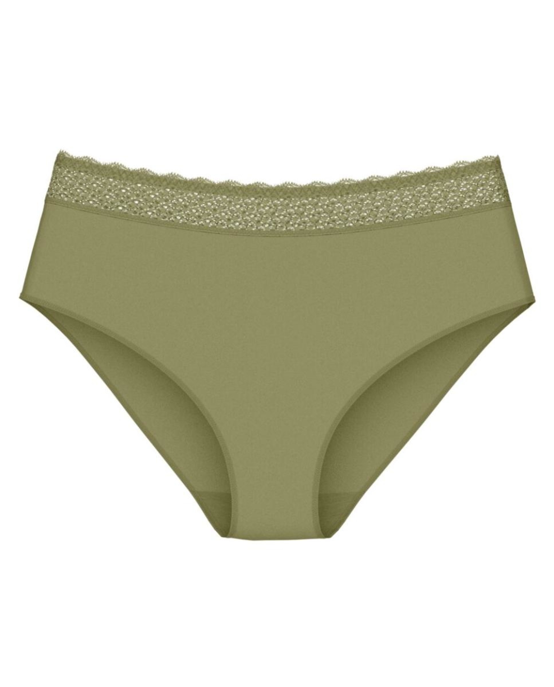 Cueca de Cobertura Alta de Modal sem Costuras Verde-4
