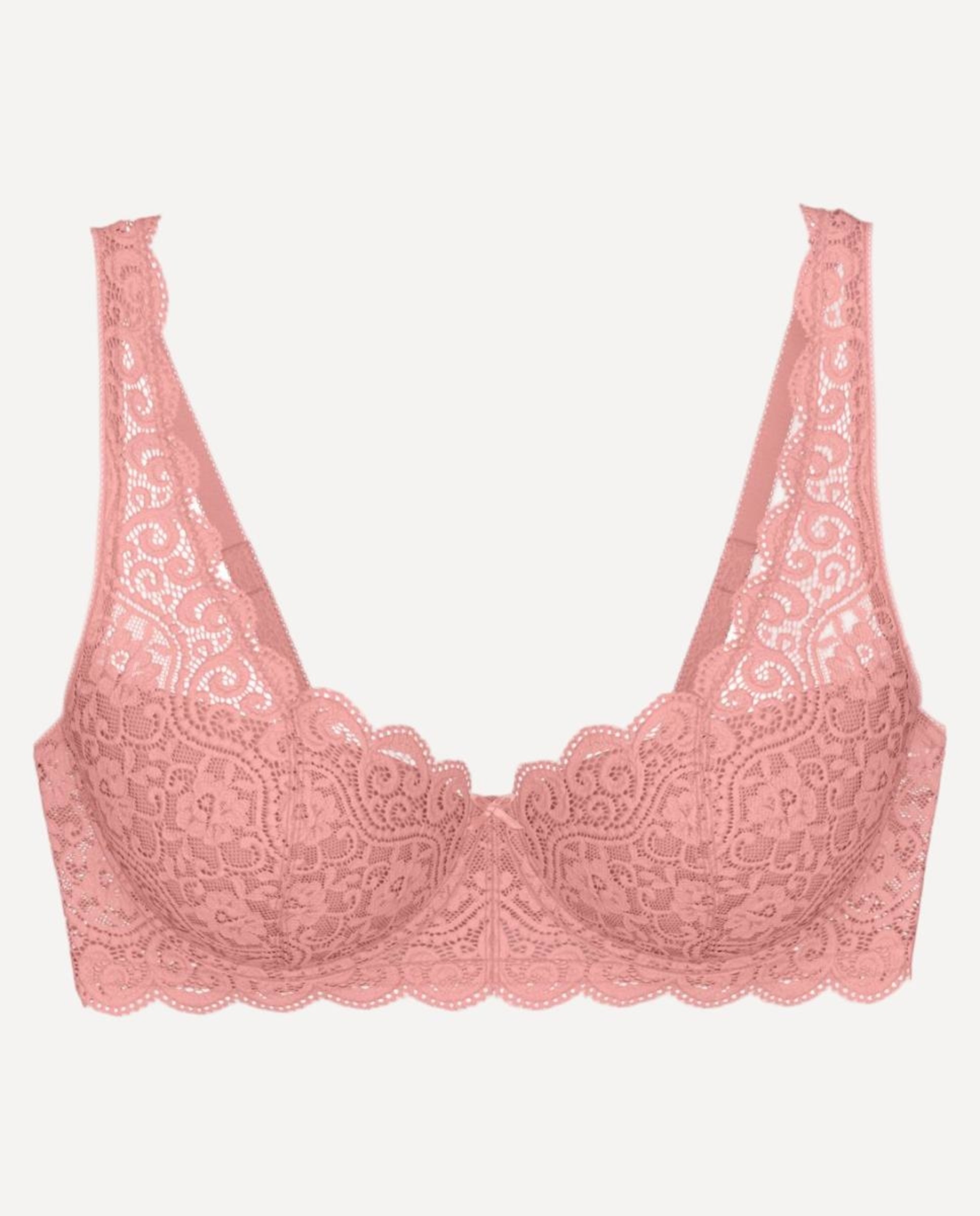 Soutien com Aro e Foam de Renda Rosa-claro-4