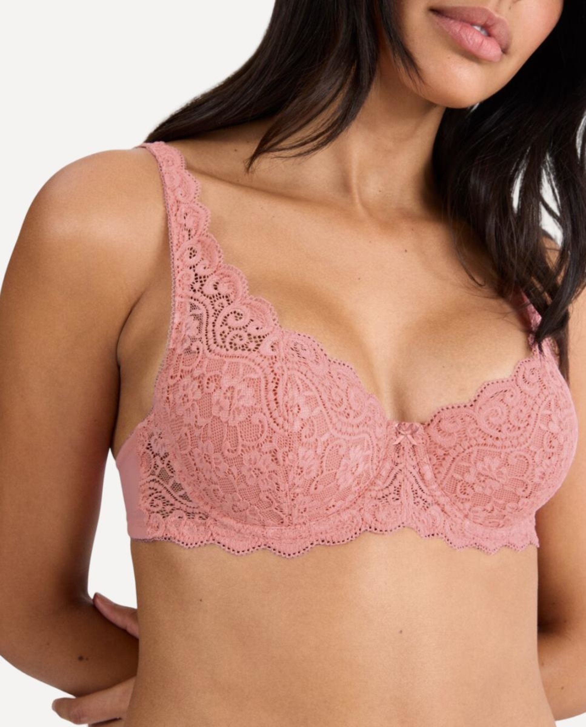 Soutien com Aro e Foam de Renda Rosa-claro-3