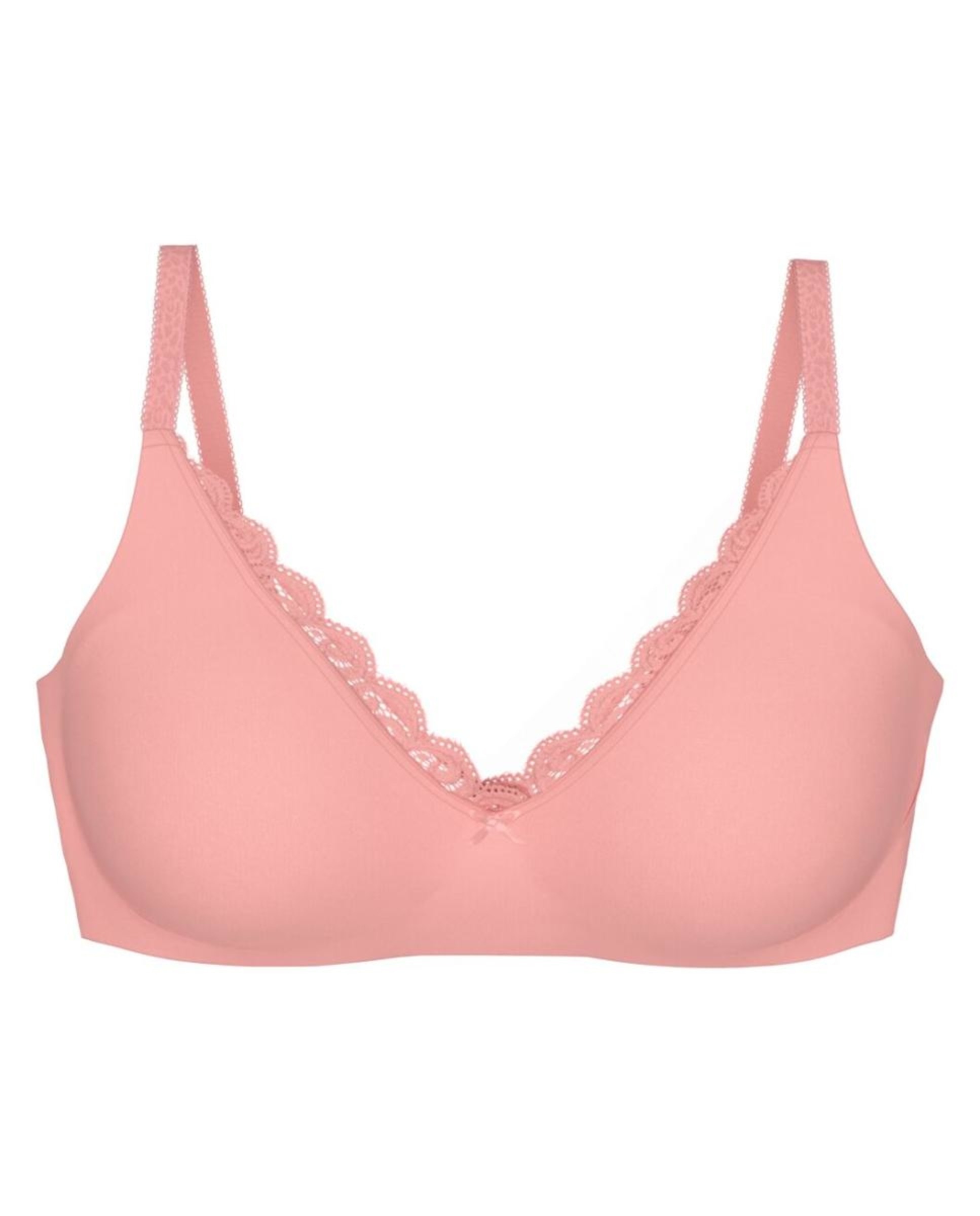 Soutien Redutor sem Aro e com Detalhes de Renda e Jacquard Rosa-claro-4