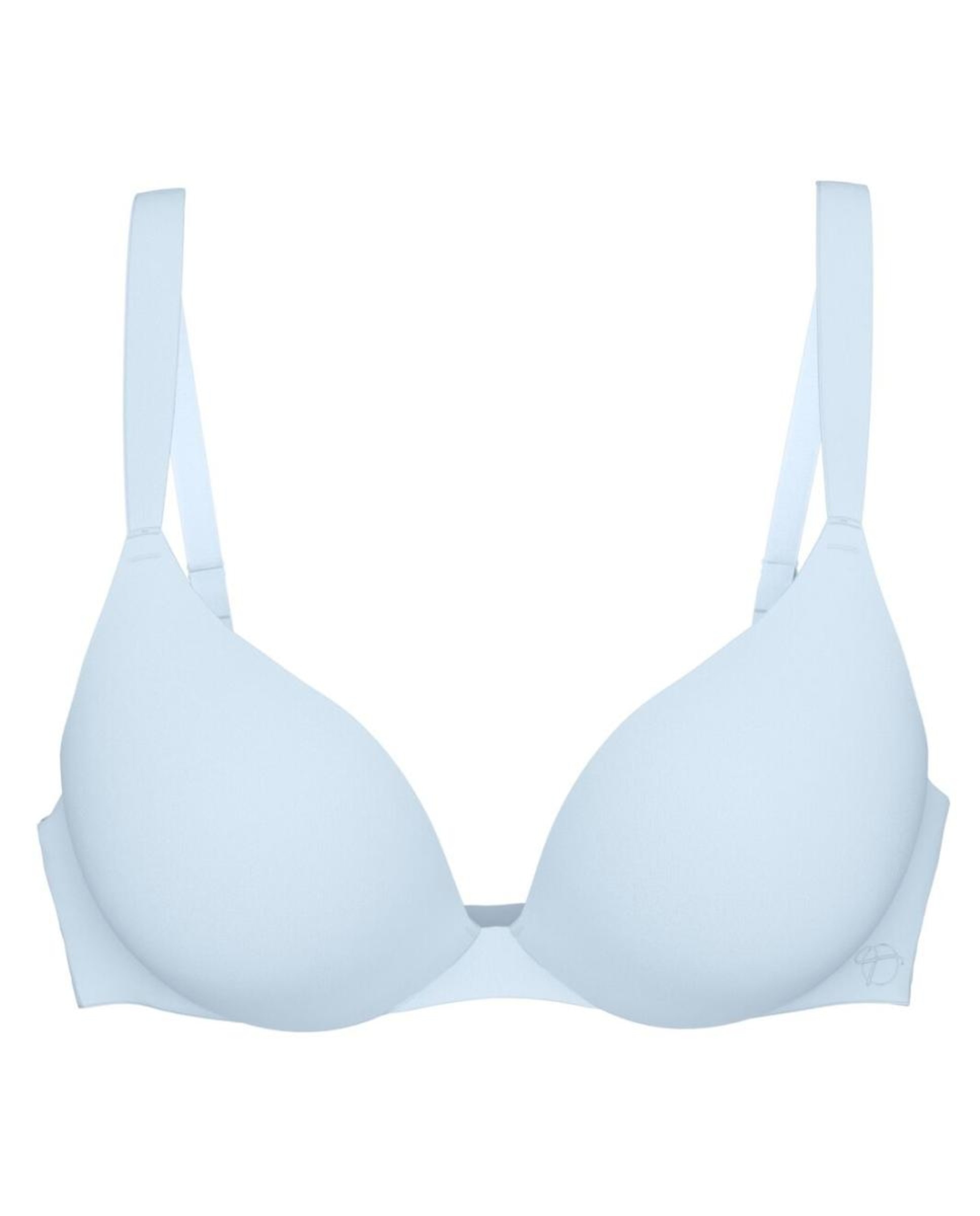 Soutien de Decote Profundo com Aro Flexível e Copa Almofadada Azul-claro-4