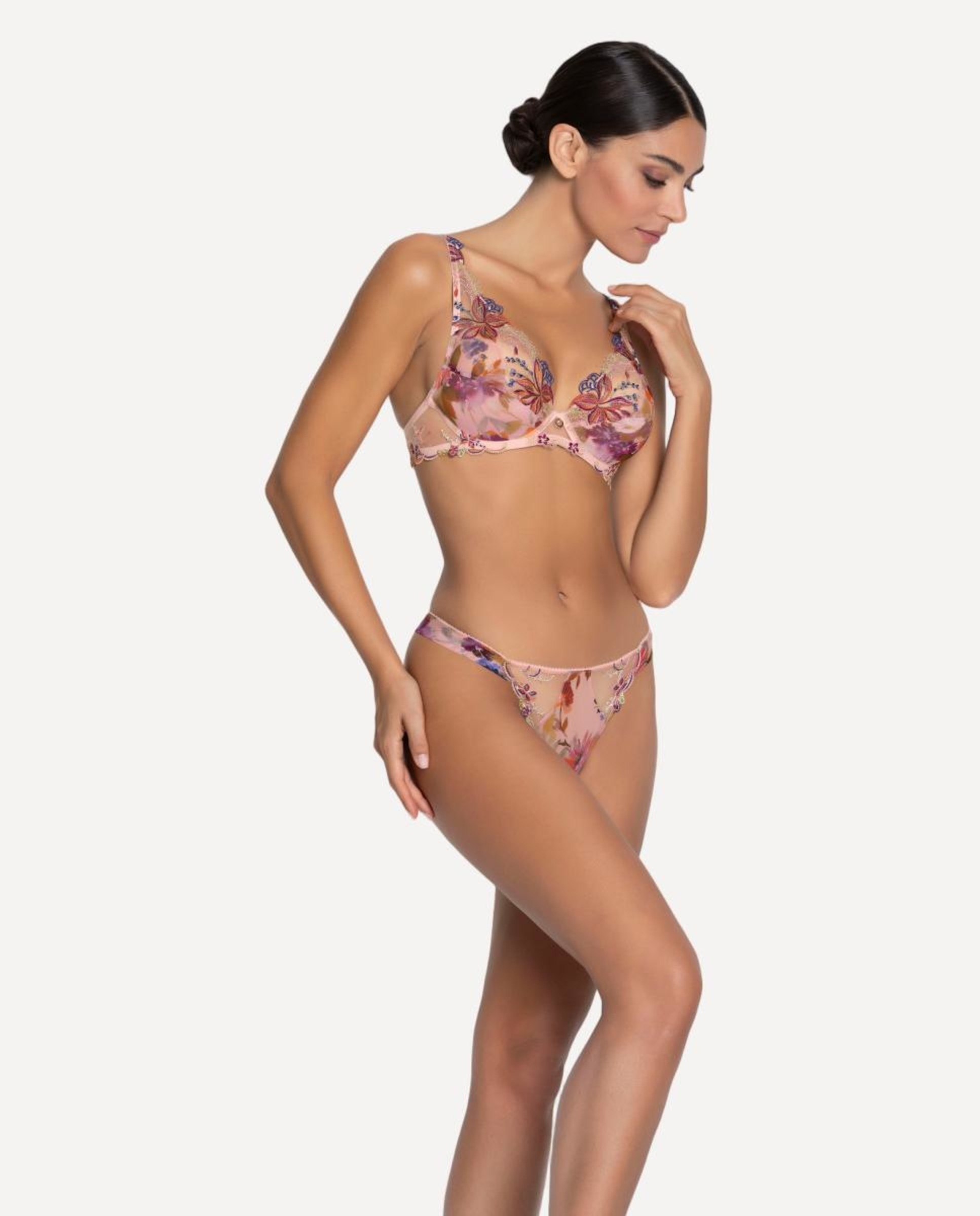 Tanga Fina de Tiras Laterais. Rosa-3