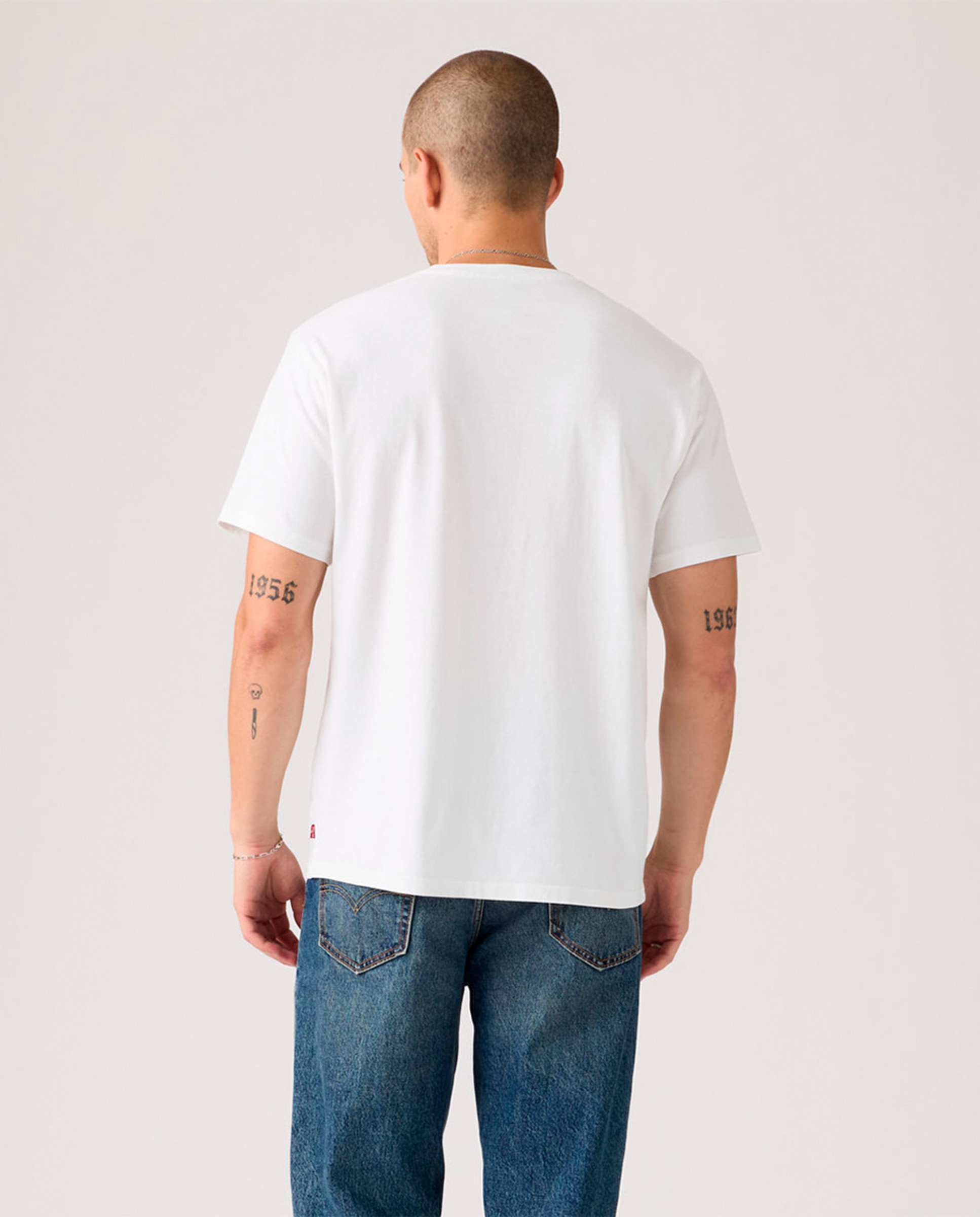 T-shirt de Manga Curta com Decote Redondo Branco-2