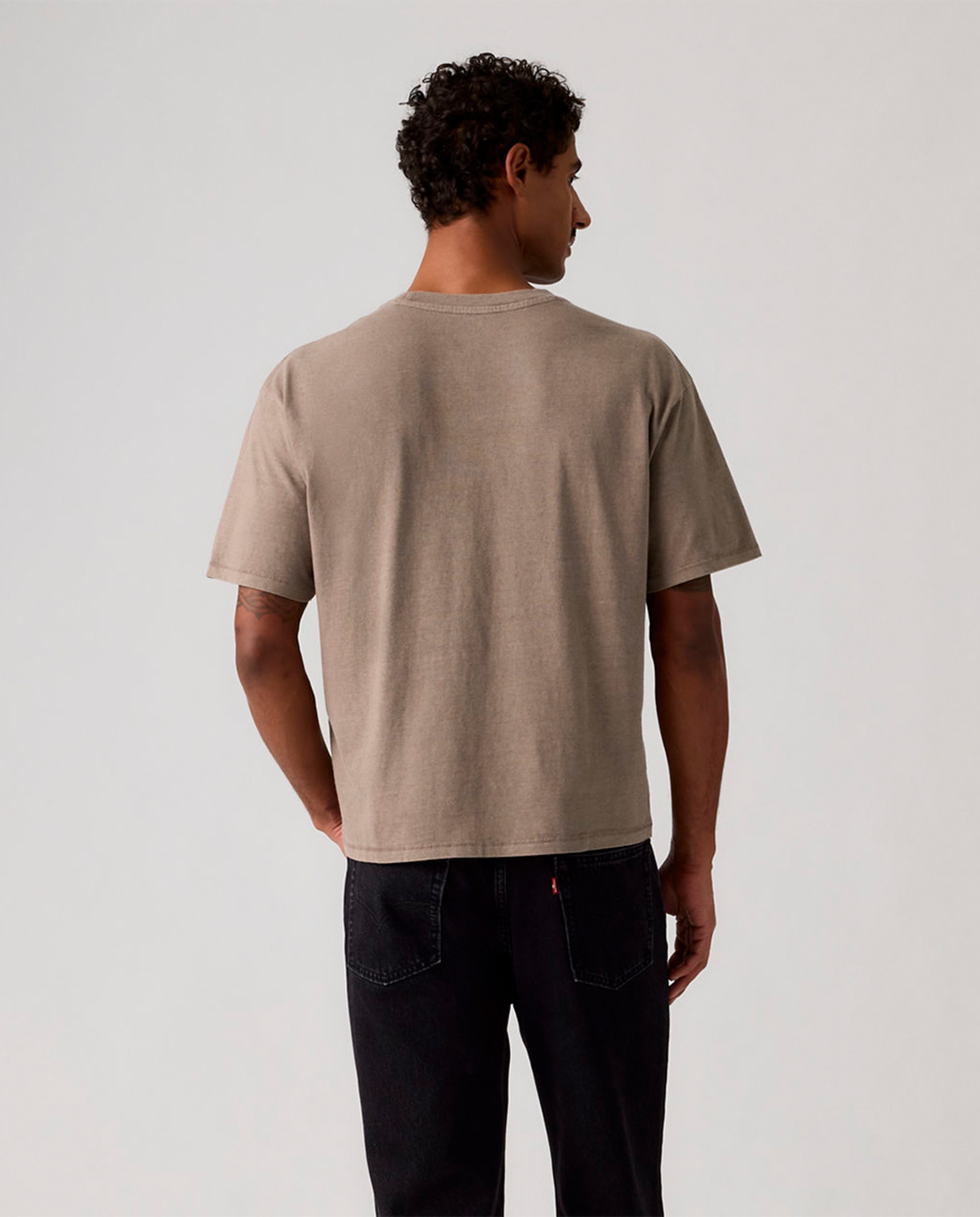 T-shirt Cropped de Manga Curta e Gola Redonda Castanho-claro-2