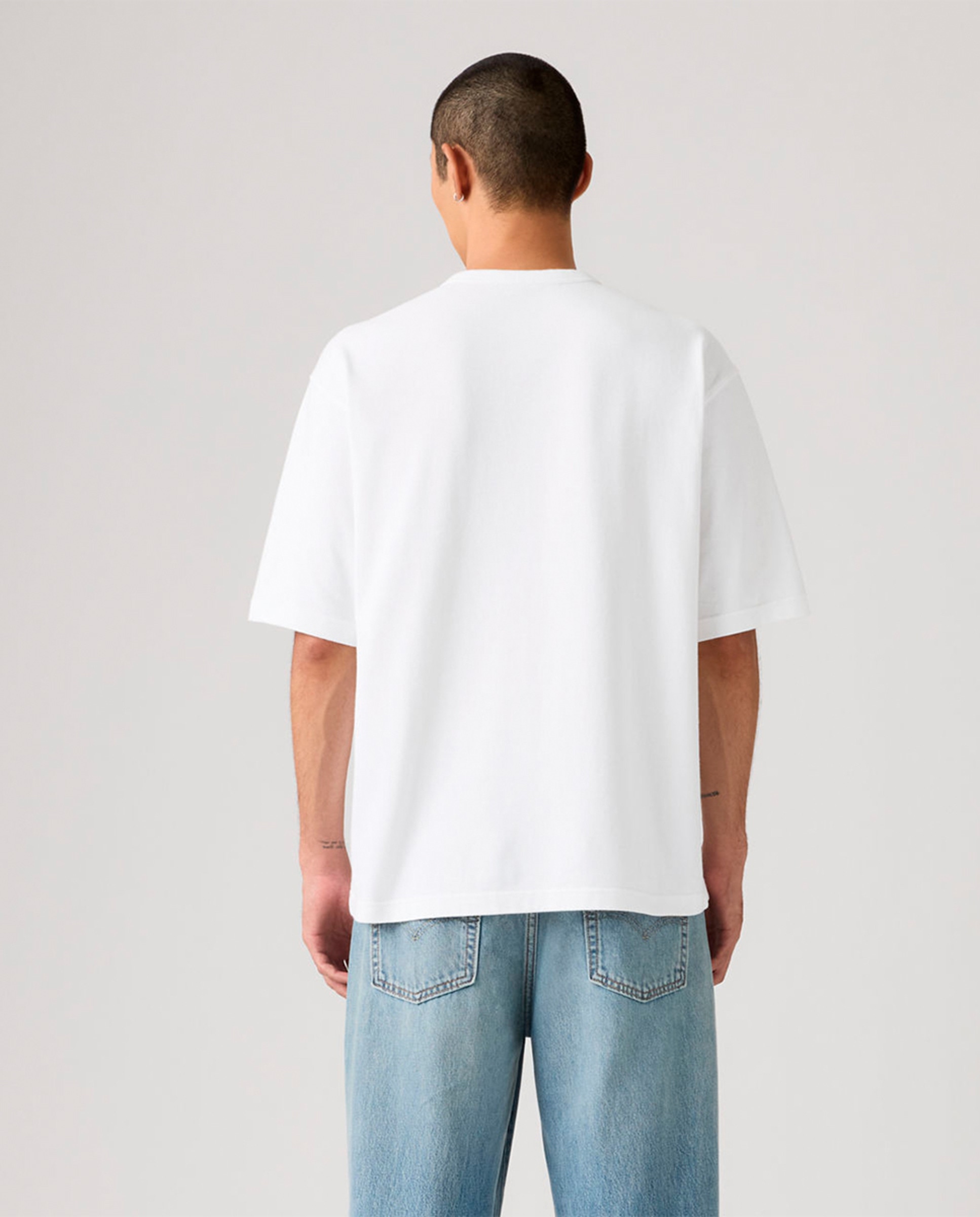 T-shirt de Manga Curta com Gola Redonda Branco-2