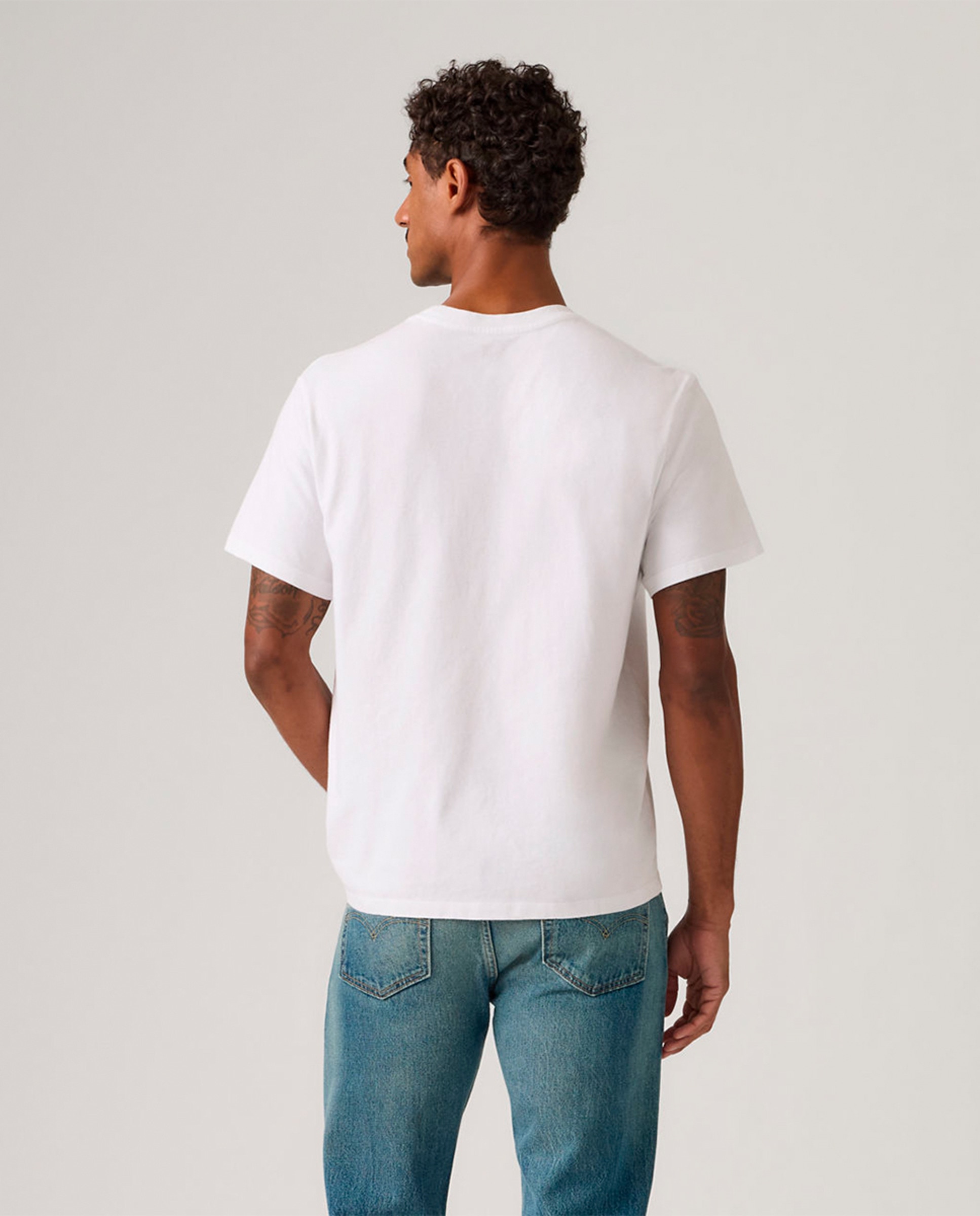 T-shirt de Manga Curta com Decote Redondo Branco-2