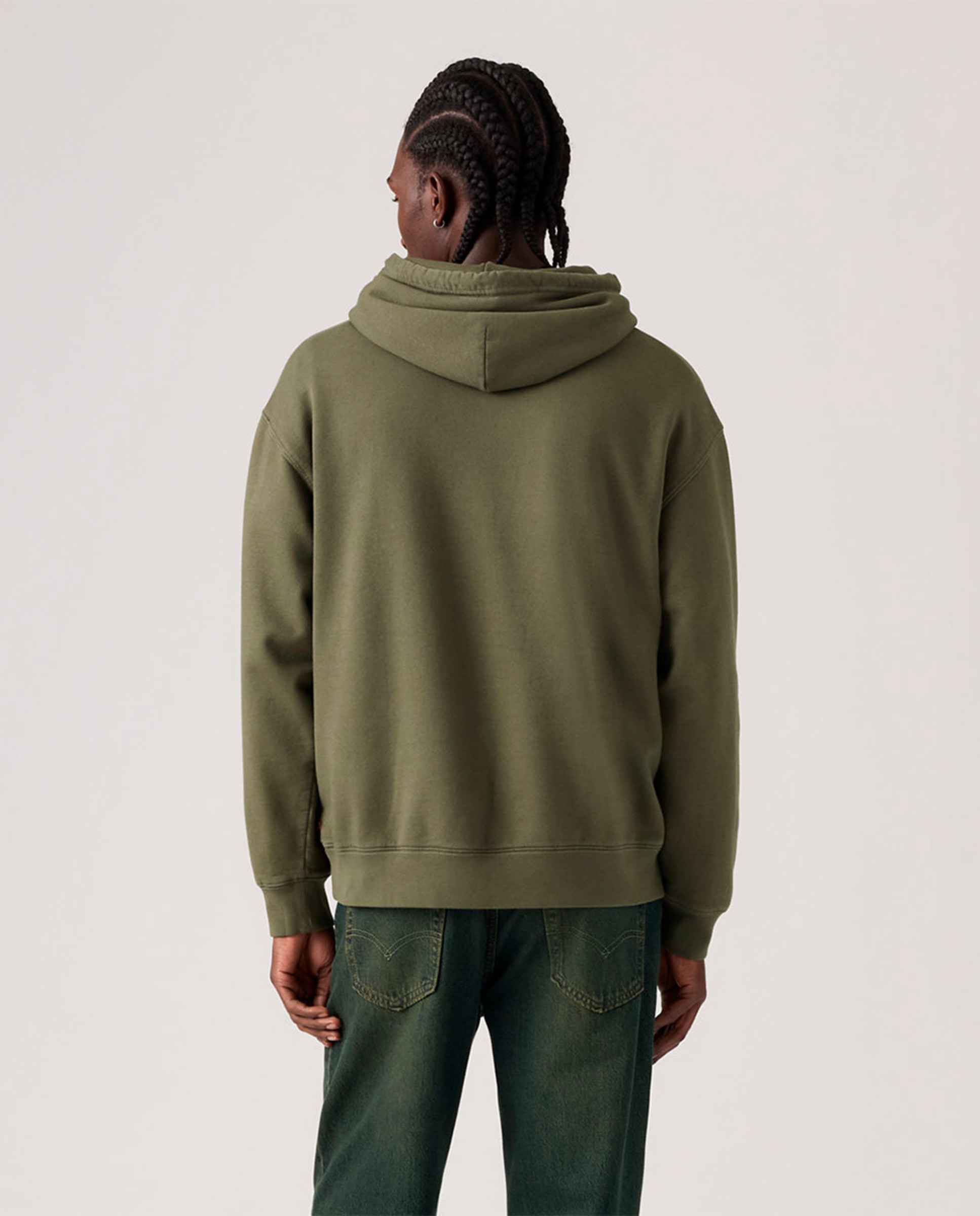 Sweatshirt de homem com capuz Verde-escuro-2